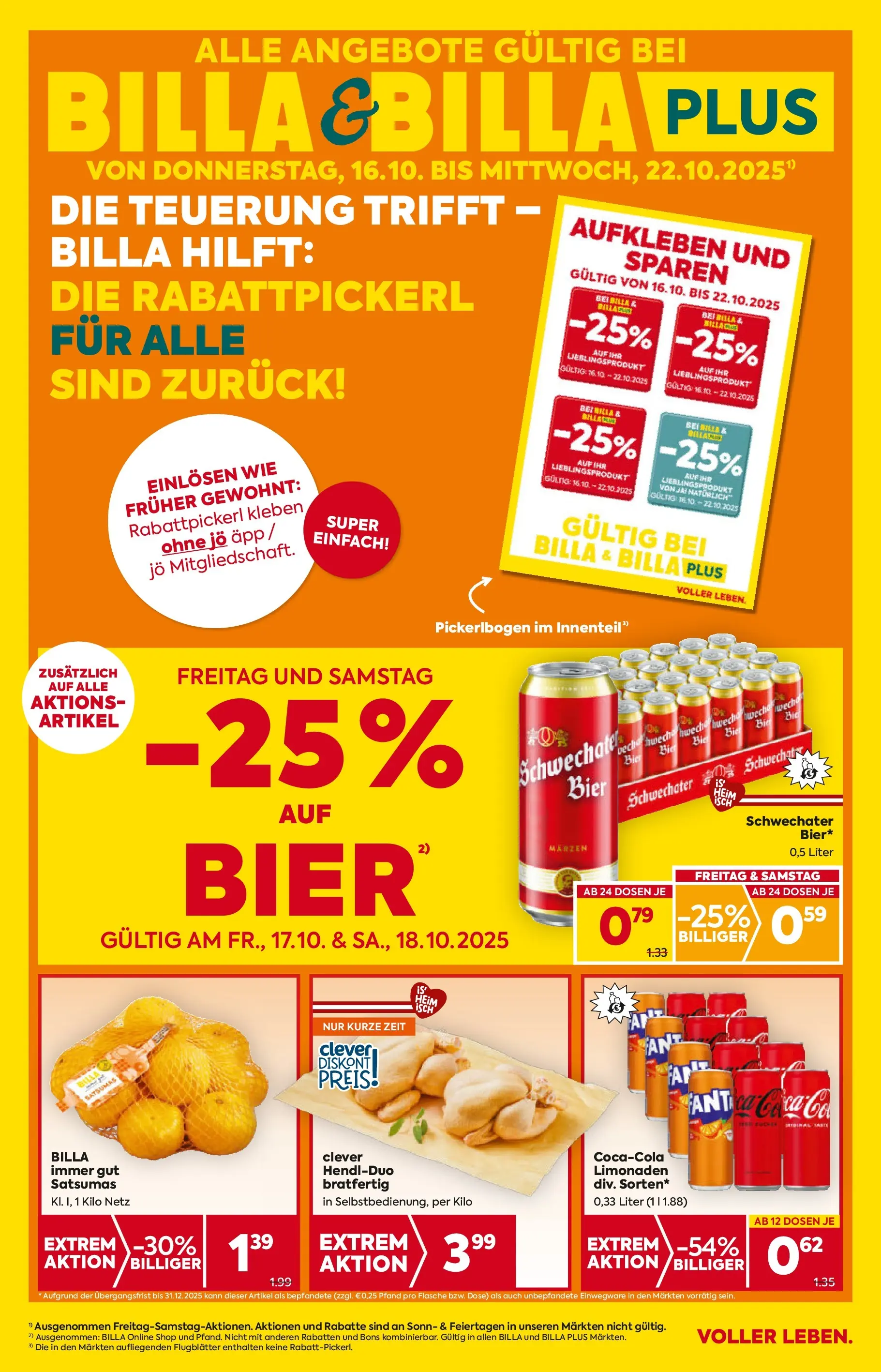 Billa - BILLA: Flugblatt gültig bei BILLA & BILLA PLUS ab 15.10.2025 - Angebote, Prospekt | Seite: 1 | Produkte: Bier