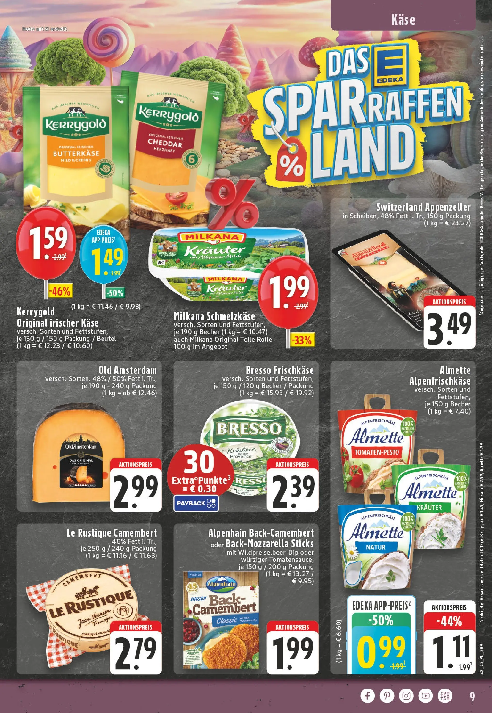 Edeka prospekt Bornheim	 (ab 13.10.2025) » Angebote Online | Seite: 9 | Produkte: Almette, Käse, Milkana, Bresso