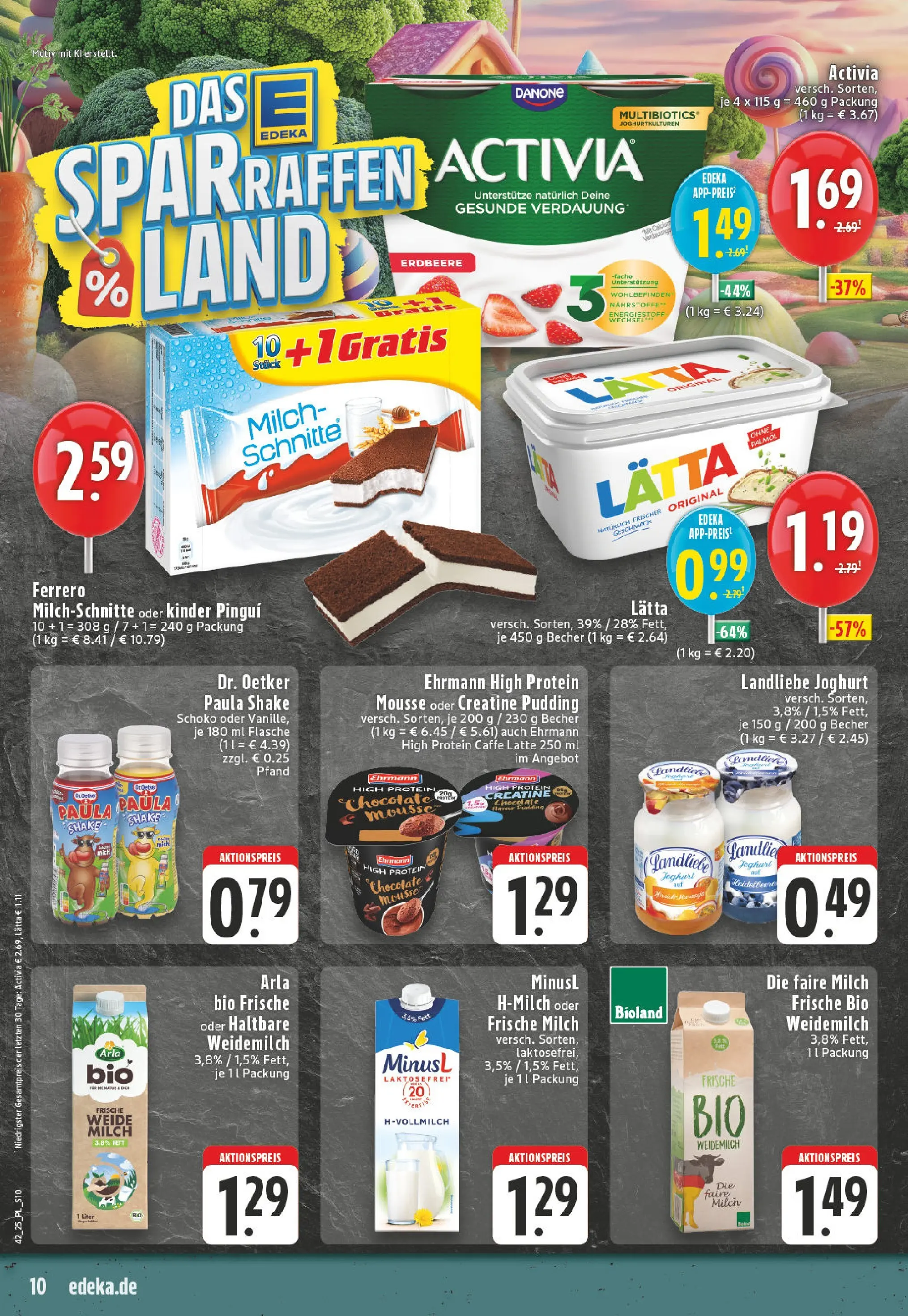 Edeka prospekt Bornheim	 (ab 13.10.2025) » Angebote Online | Seite: 10 | Produkte: Joghurt, Landliebe joghurt, Lätta, Ferrero milchschnitte