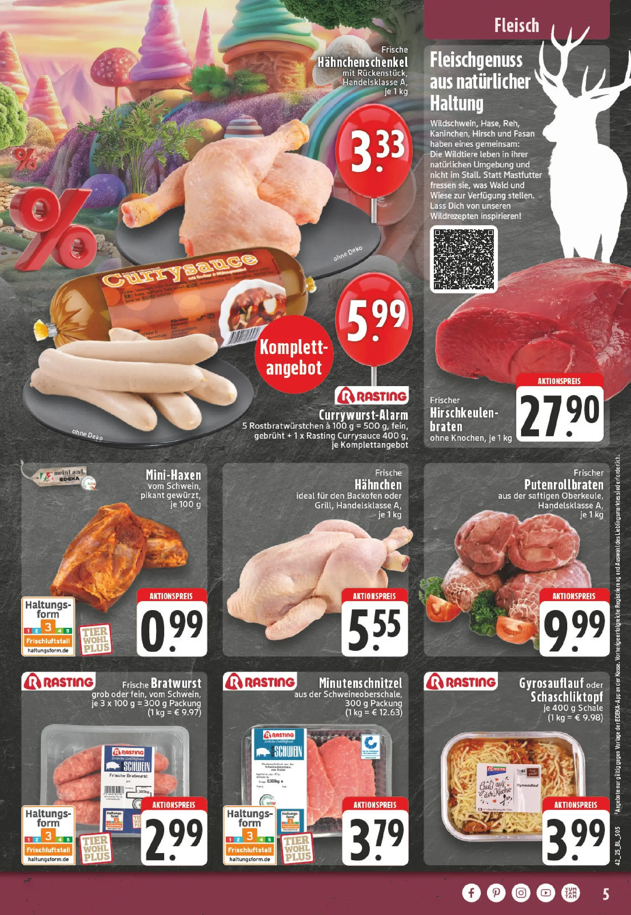 Edeka prospekt Essen	 (ab 13.10.2025) » Angebote Online | Seite: 5 | Produkte: Hahnchen, Hahnchenschenkel, Küche, Fleisch