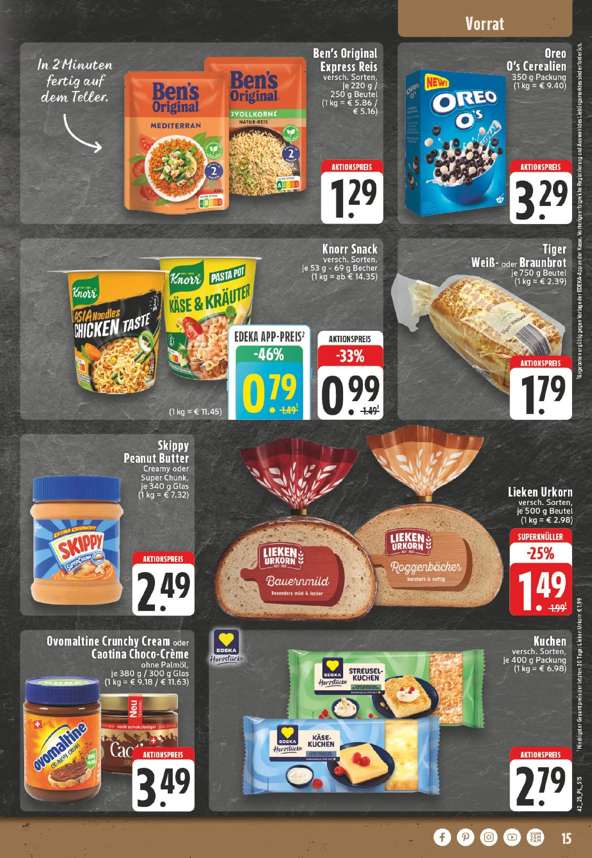 Edeka prospekt Bornheim	 (ab 13.10.2025) » Angebote Online | Seite: 15 | Produkte: Ovomaltine, Butter, Knorr, Kuchen