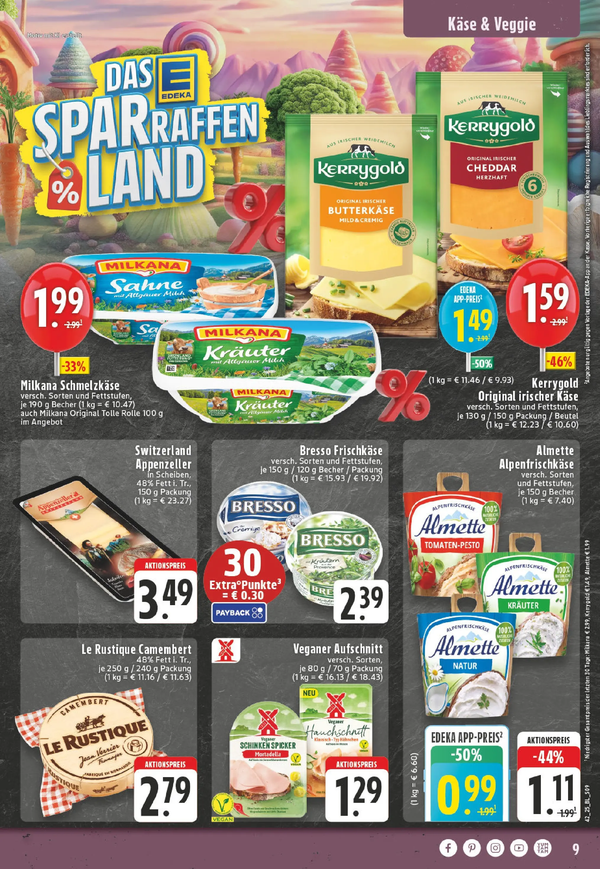 Edeka prospekt Essen	 (ab 13.10.2025) » Angebote Online | Seite: 9 | Produkte: Hahnchen, Käse, Bresso, Frischkase