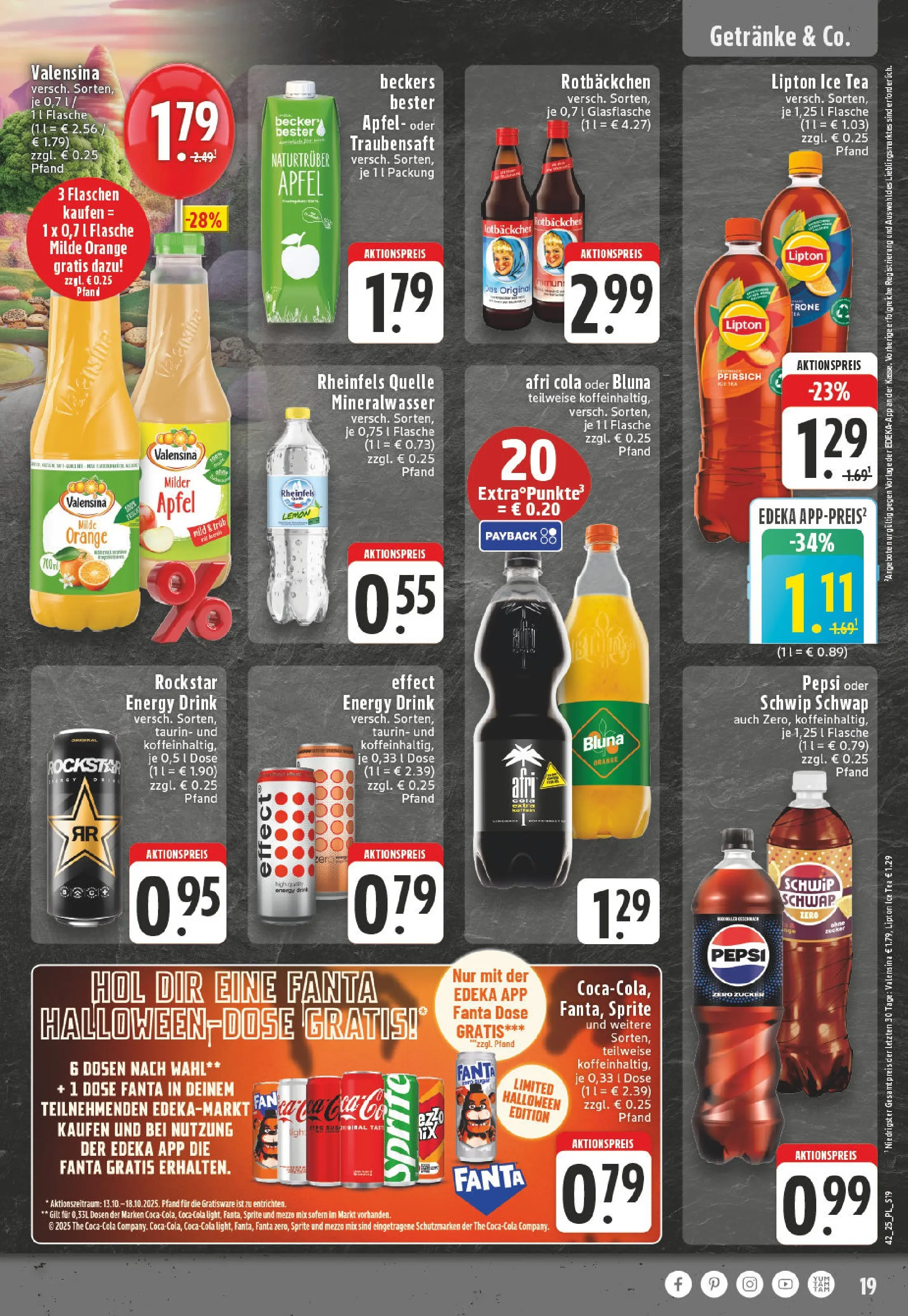 Edeka prospekt Bornheim	 (ab 13.10.2025) » Angebote Online | Seite: 19 | Produkte: Mezzo mix, Äpfel, Pfirsich, Pepsi