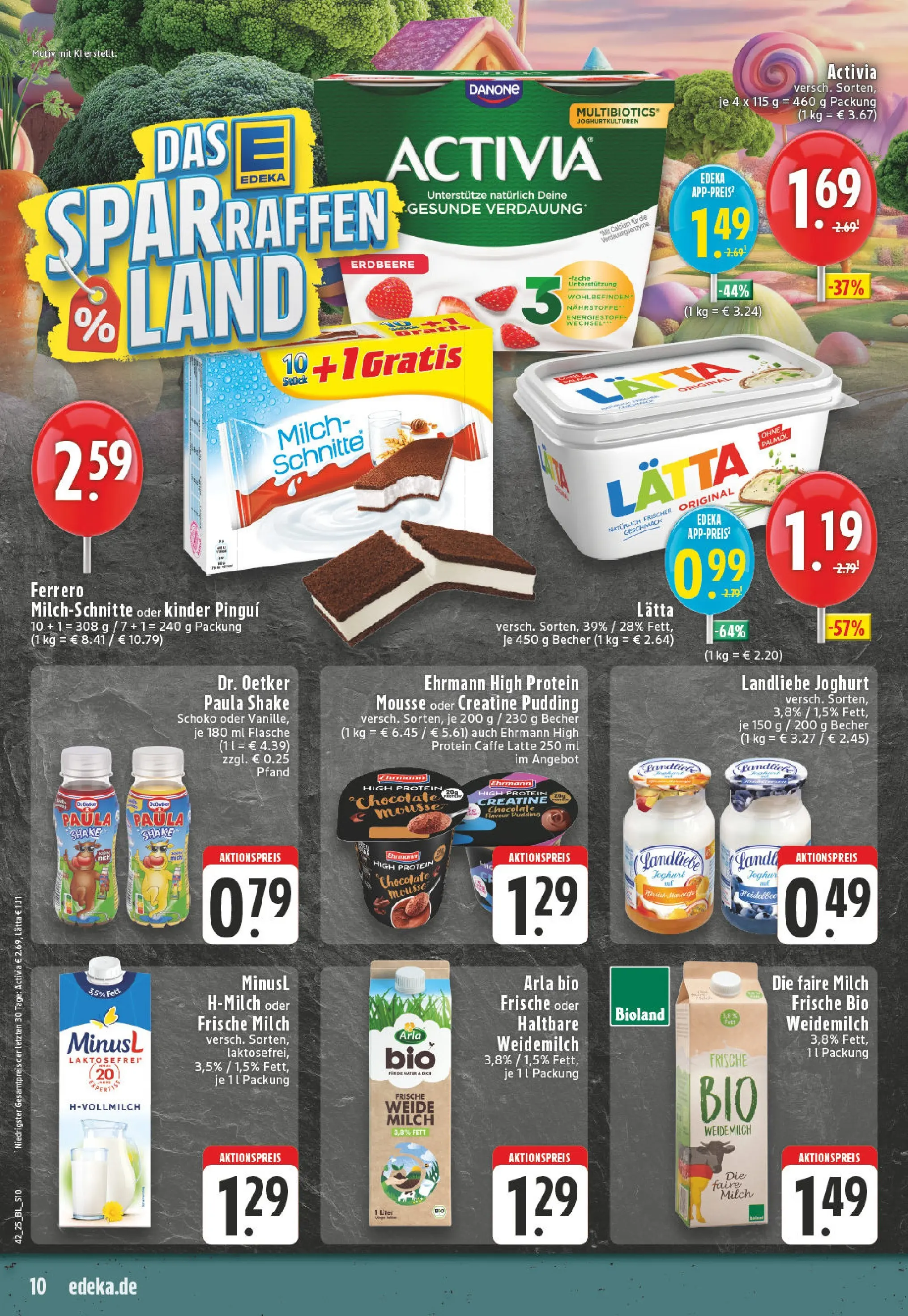 Edeka prospekt Essen	 (ab 13.10.2025) » Angebote Online | Seite: 10 | Produkte: Activia, Milch, Joghurt, Ferrero milchschnitte