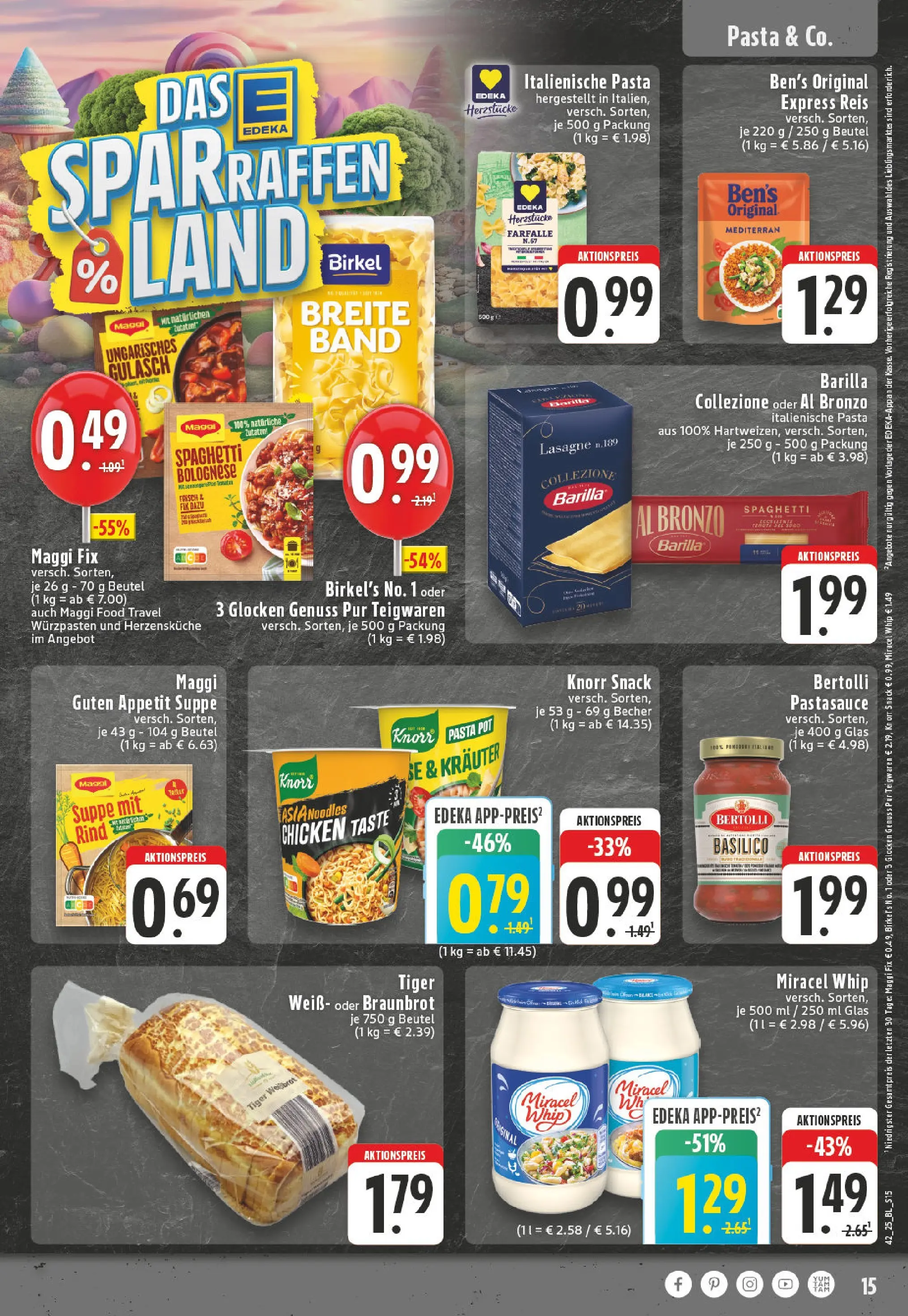 Edeka prospekt Essen	 (ab 13.10.2025) » Angebote Online | Seite: 15 | Produkte: Barilla, Dressing, Knorr, Miracel whip
