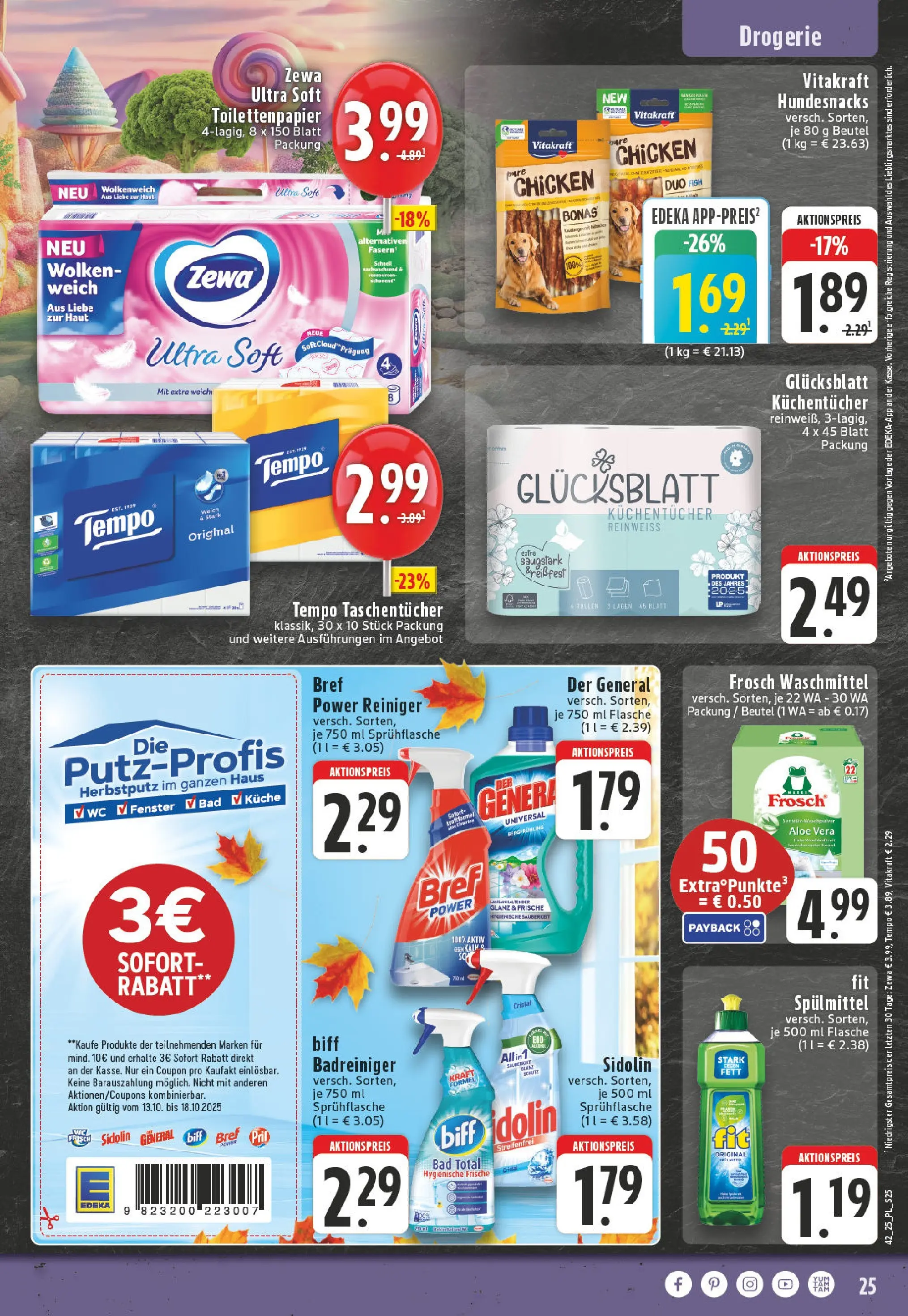 Edeka prospekt Bornheim	 (ab 13.10.2025) » Angebote Online | Seite: 25 | Produkte: Bad, Zewa, Tempo, Pril