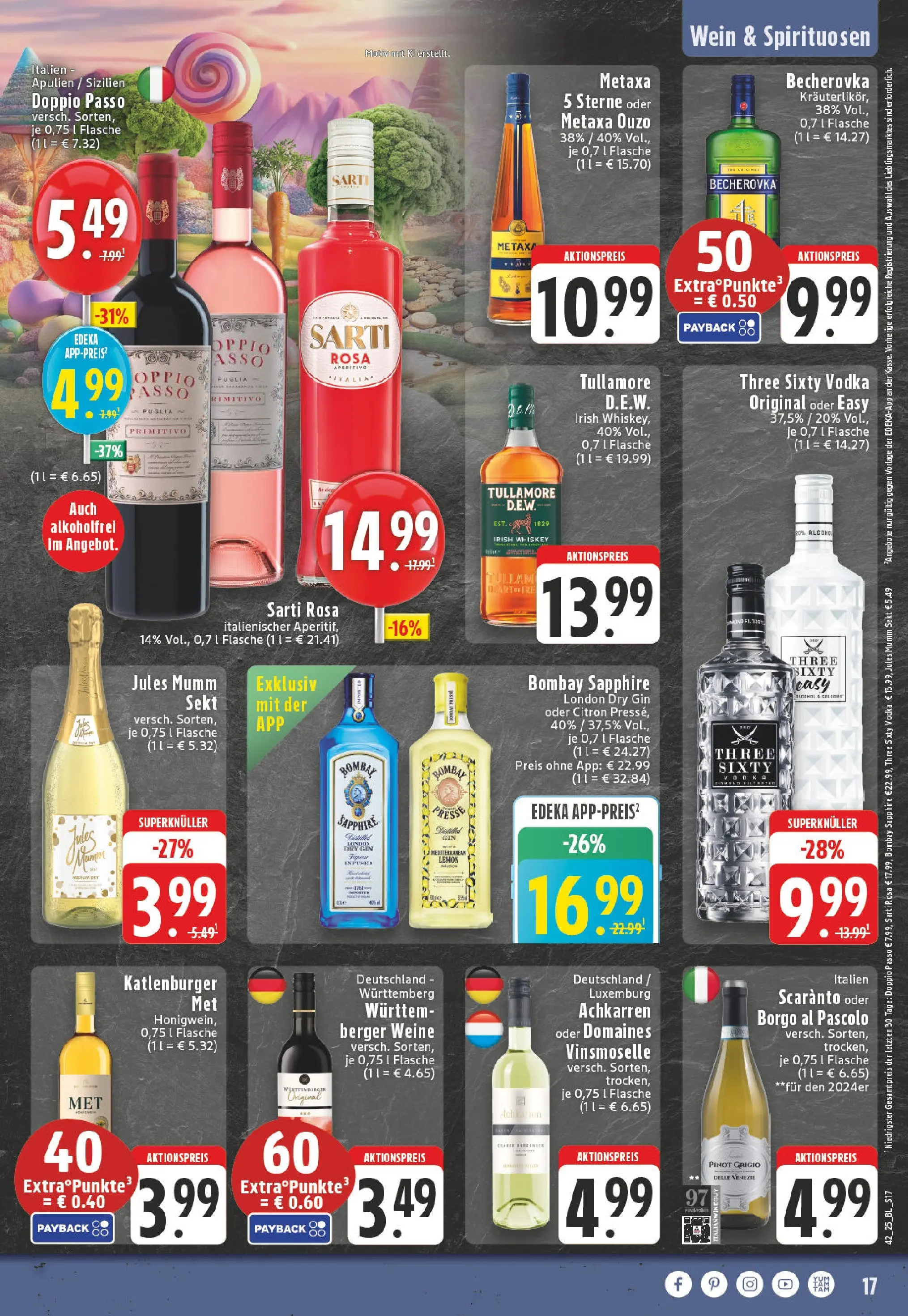 Edeka prospekt Essen	 (ab 13.10.2025) » Angebote Online | Seite: 17 | Produkte: Mumm sekt, Metaxa, Vodka, Whiskey