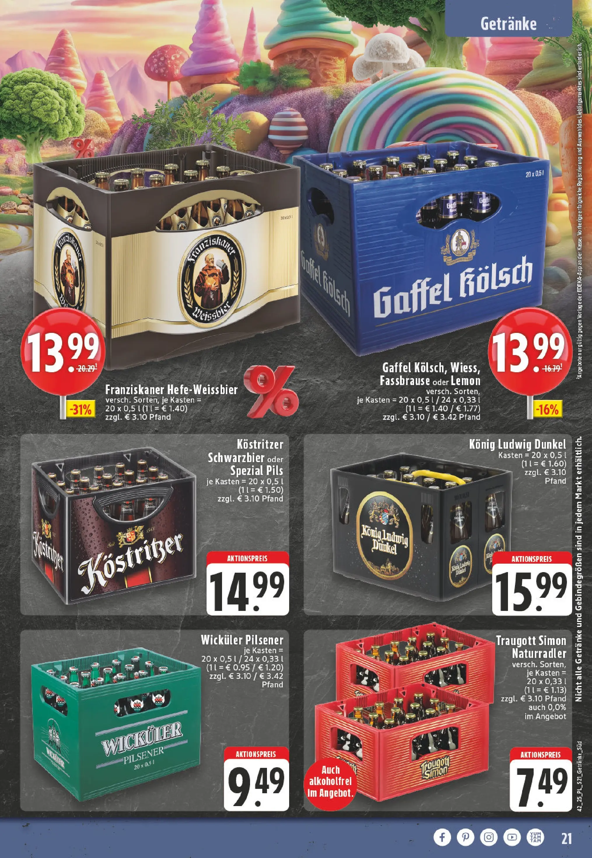 Edeka prospekt Bornheim	 (ab 13.10.2025) » Angebote Online | Seite: 21 | Produkte: Franziskaner, Kostritzer, Pils, Radler