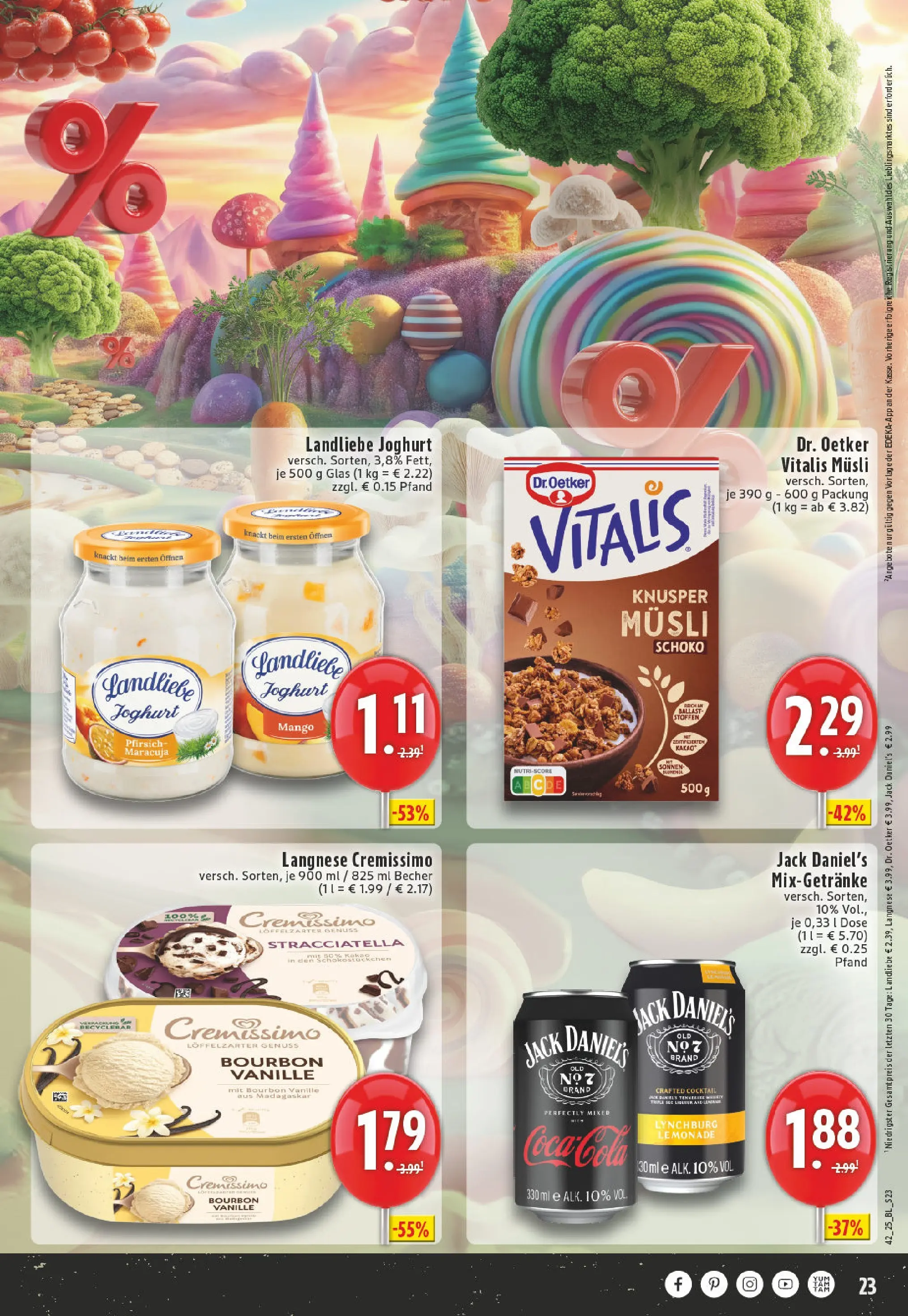 Edeka prospekt Essen	 (ab 13.10.2025) » Angebote Online | Seite: 23 | Produkte: Langnese, Cremissimo, Joghurt, Landliebe joghurt
