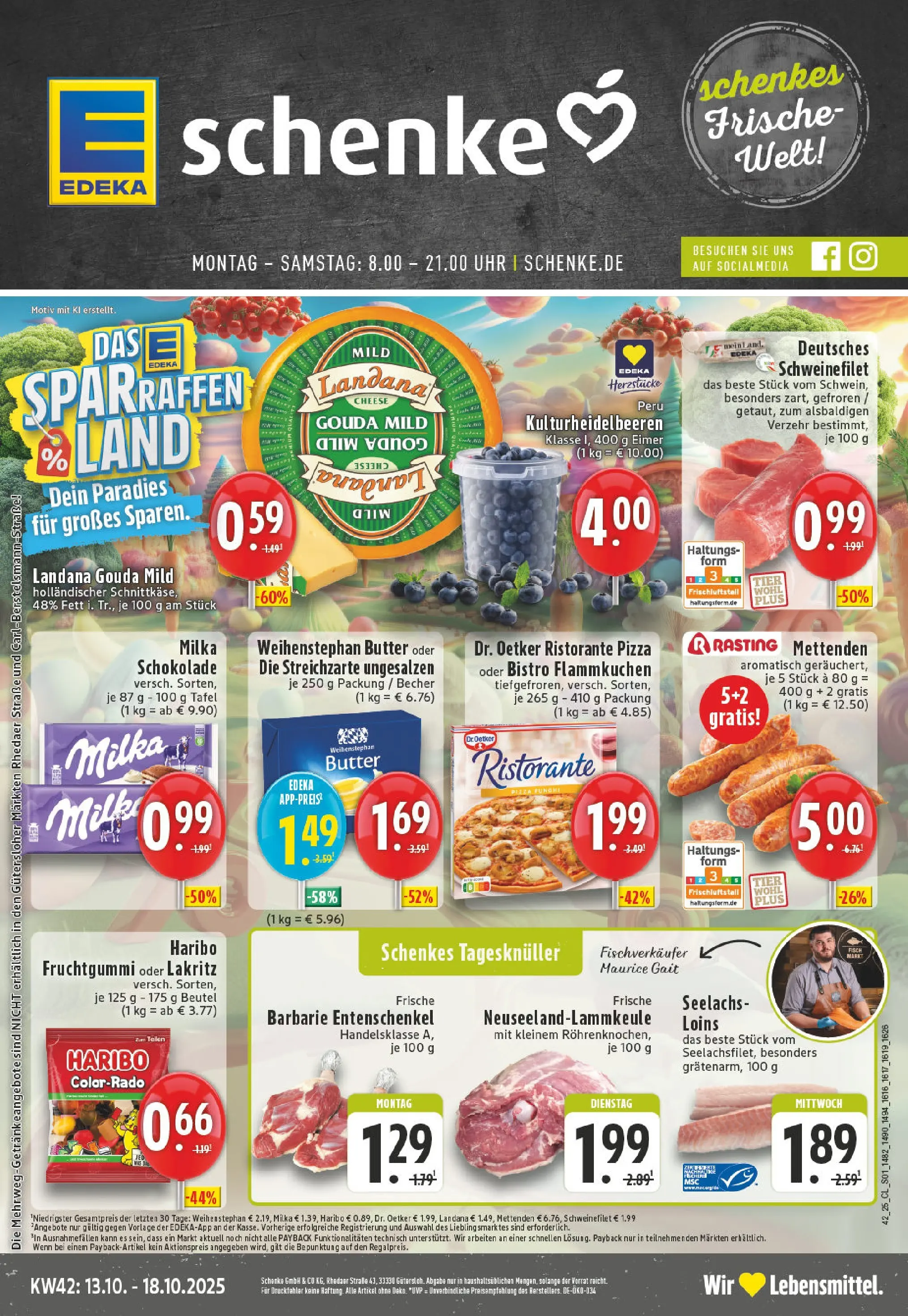 Edeka prospekt Gütersloh	 (ab 13.10.2025) » Angebote Online | Seite: 1 | Produkte: Schokolade, Gouda, Milka, Uhr