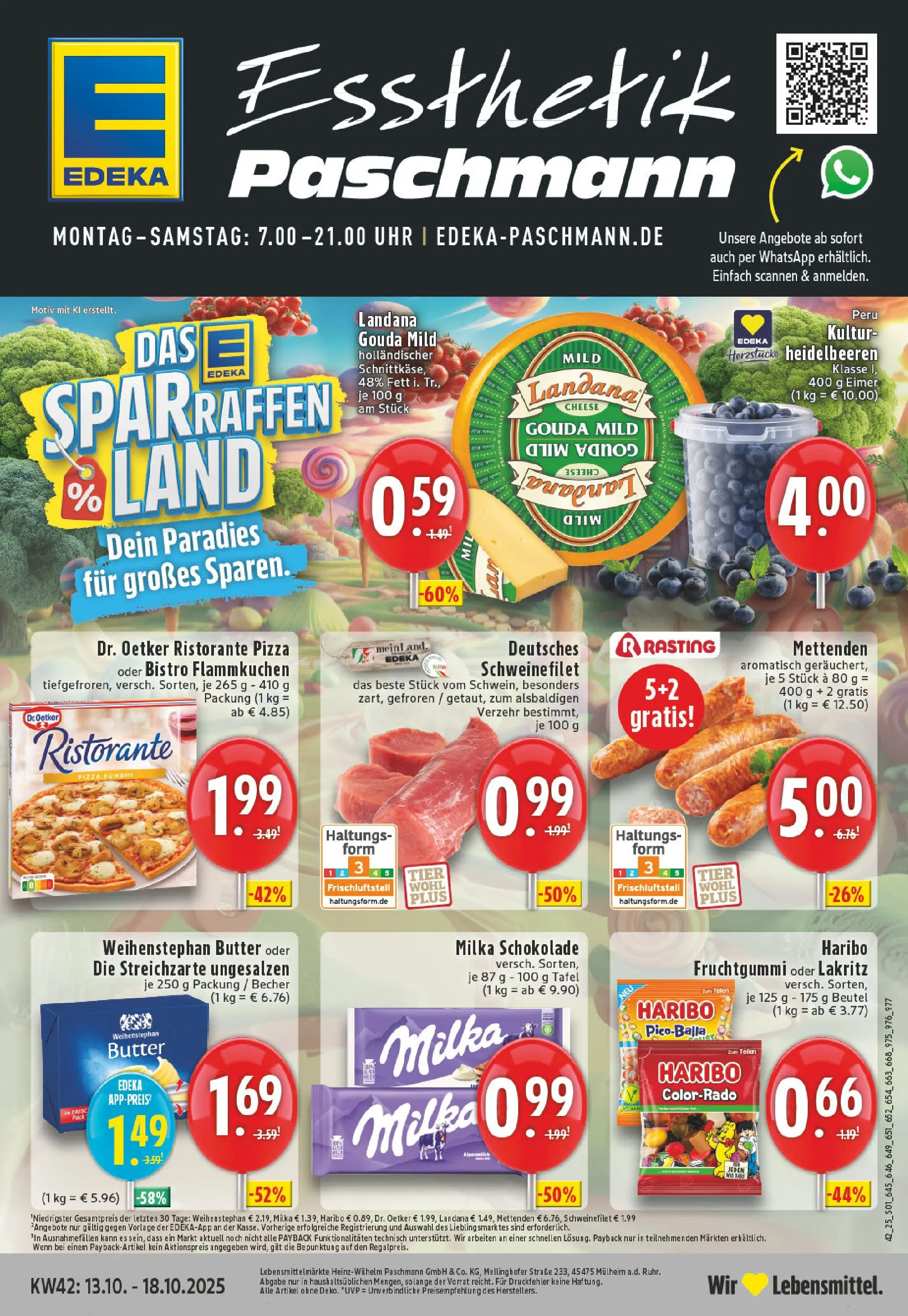 Edeka prospekt Mülheim / Ruhr	 (ab 13.10.2025) » Angebote Online | Seite: 1 | Produkte: Haribo, Schokolade, Milka schokolade, Uhr