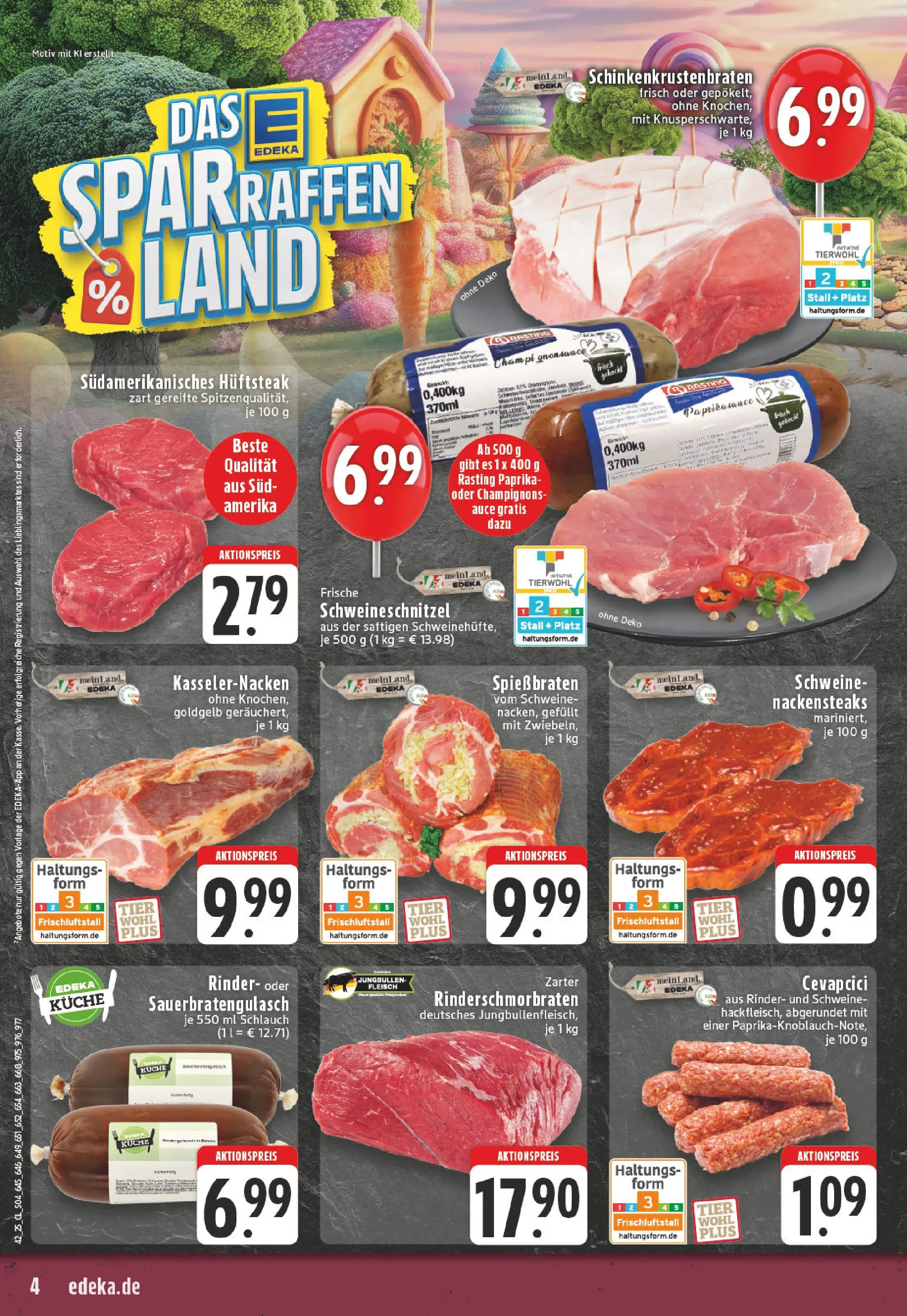 Edeka prospekt Mülheim / Ruhr	 (ab 13.10.2025) » Angebote Online | Seite: 4 | Produkte: Gewicht, Cevapcici, Champignons, Fleisch