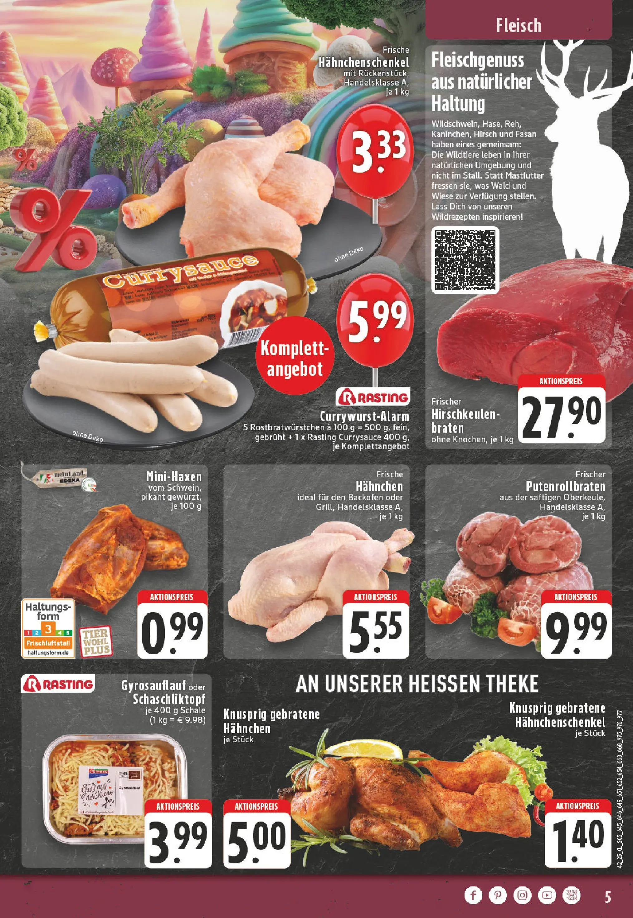 Edeka prospekt Mülheim / Ruhr	 (ab 13.10.2025) » Angebote Online | Seite: 5 | Produkte: Hahnchen, Hahnchenschenkel, Theke, Fleisch