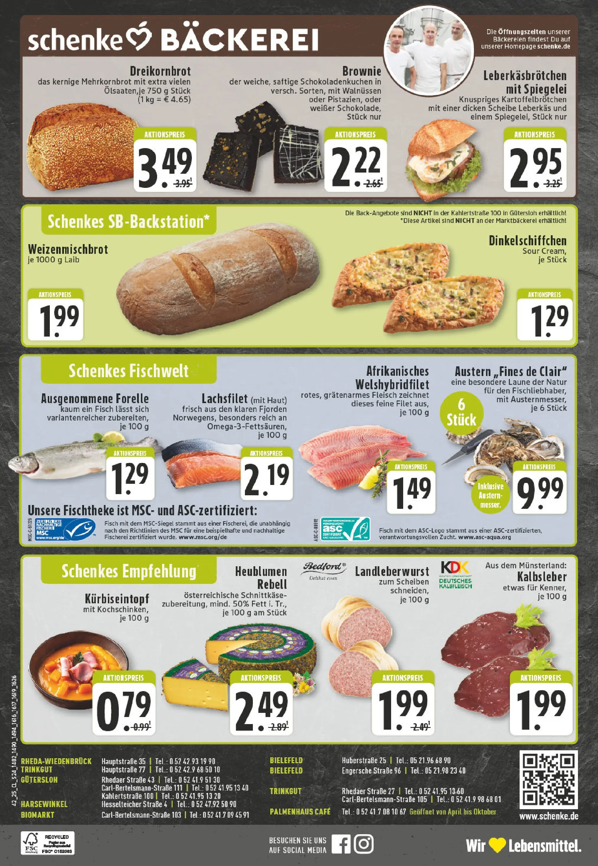 Edeka prospekt Gütersloh	 (ab 13.10.2025) » Angebote Online | Seite: 24 | Produkte: Bäckerei, Kalbsleber, Fisch, Fleisch