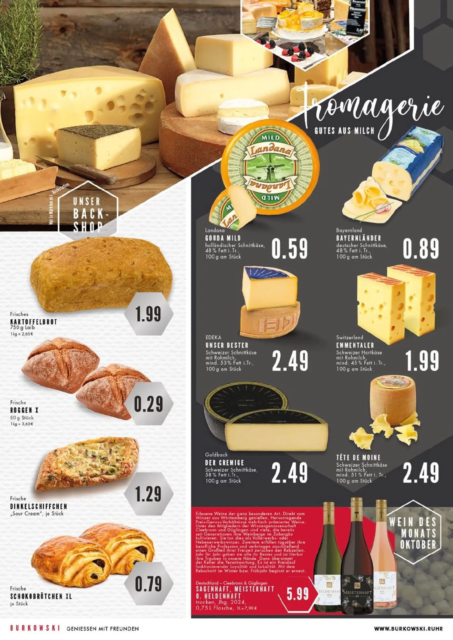 Edeka prospekt Bochum	 (ab 13.10.2025) » Angebote Online | Seite: 2 | Produkte: Milch, Trauben, Gouda, Wein