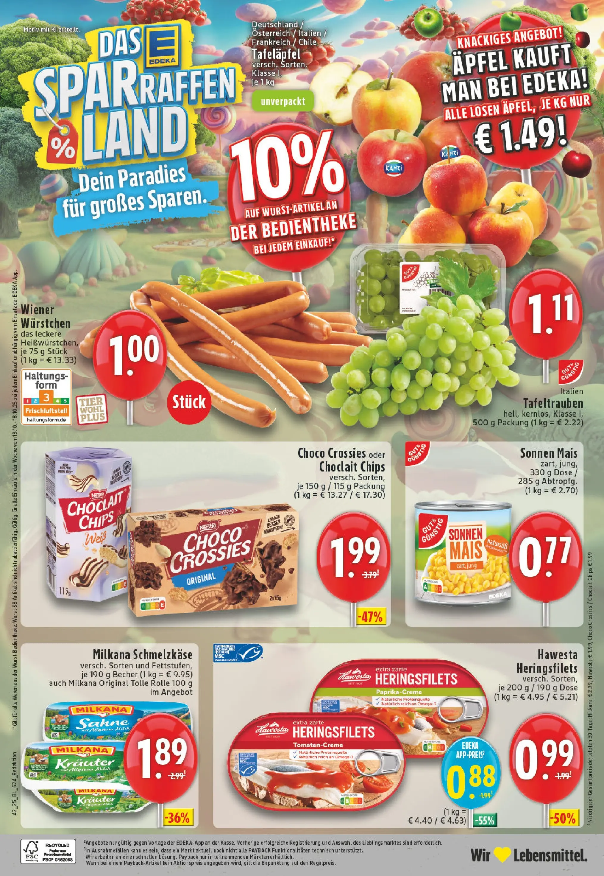 Edeka prospekt Voerde	 (ab 13.10.2025) » Angebote Online | Seite: 24 | Produkte: Wiener wurstchen, Milch, Milkana, Chips