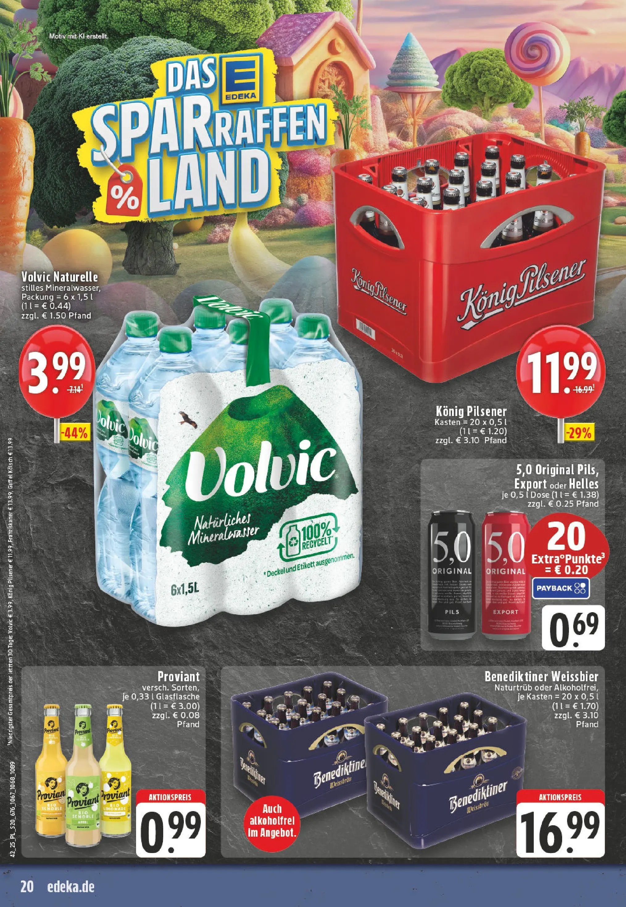 Edeka prospekt Linnich	 (ab 13.10.2025) » Angebote Online | Seite: 20 | Produkte: Franziskaner, Konig pilsener, Weißbier, Volvic