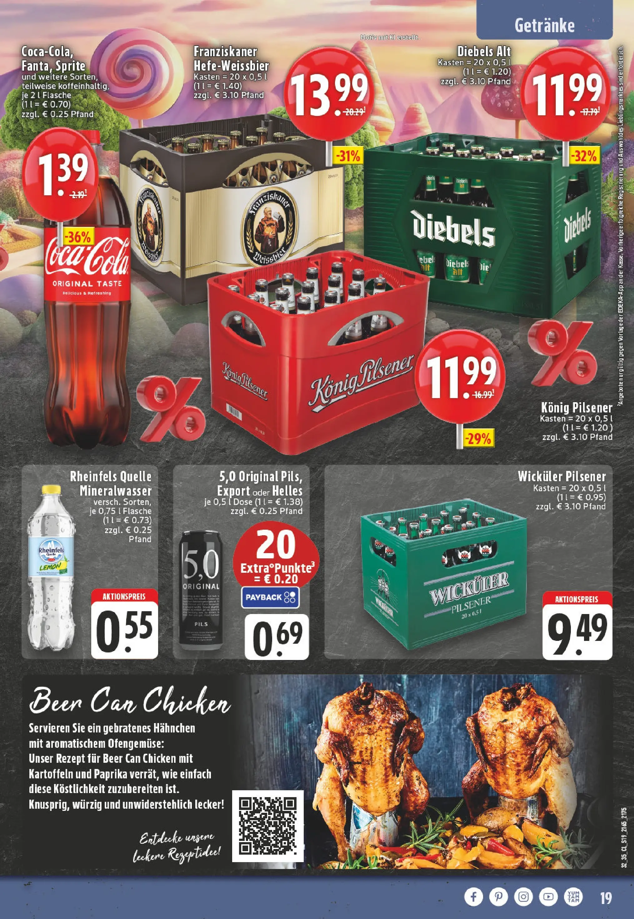 Edeka prospekt Monheim-Baumberg	 (ab 13.10.2025) » Angebote Online | Seite: 19 | Produkte: Kartoffeln, Paprika, Diebels, Rheinfels quelle