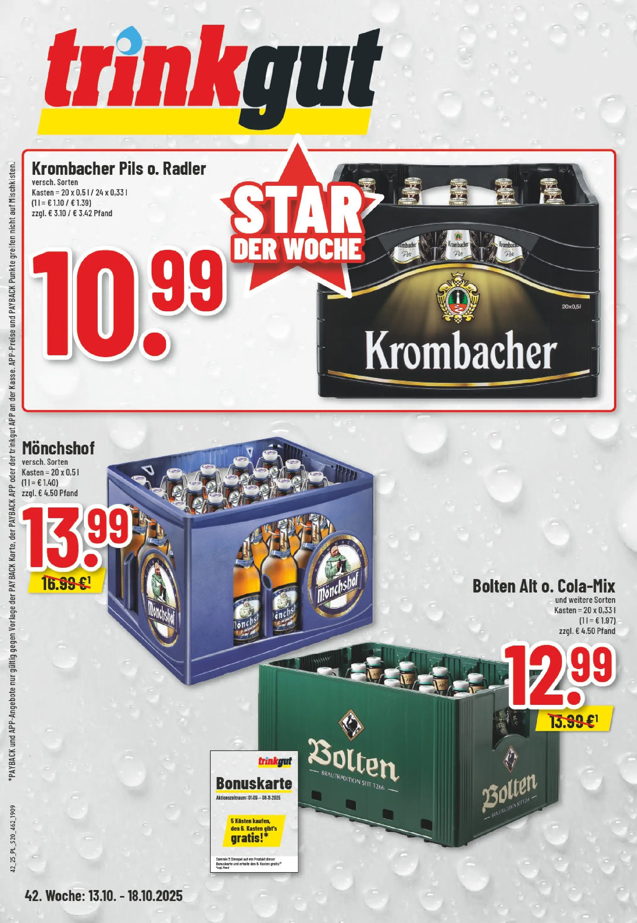 Edeka prospekt Moers-Rheinkamp	 (ab 13.10.2025) » Angebote Online | Seite: 20 | Produkte: Monchshof, Pils, Radler, Krombacher