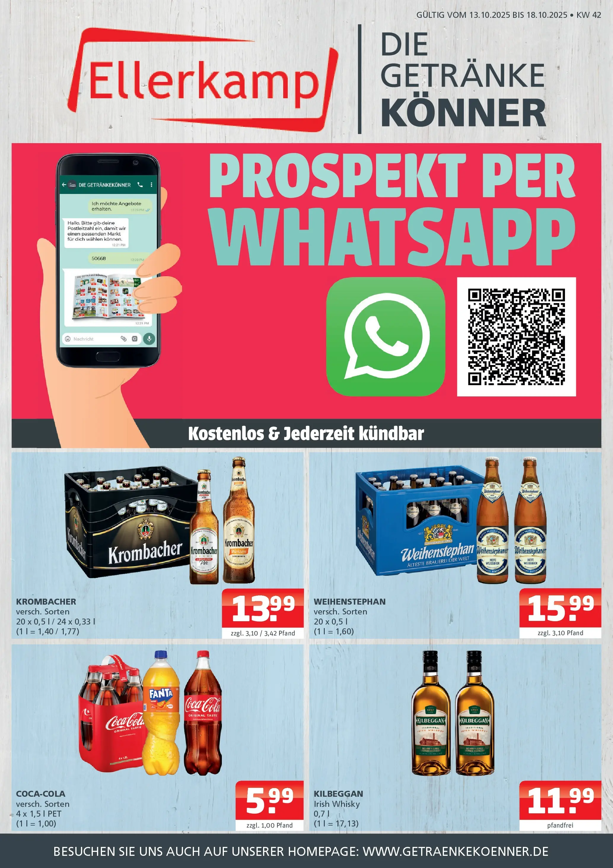 Entdecke - Getränke Ellerkamp: Getränkeangebote (ab 12.10.2025) zum Blättern | Seite: 1 | Produkte: Coca cola, Fanta, Cola, Krombacher