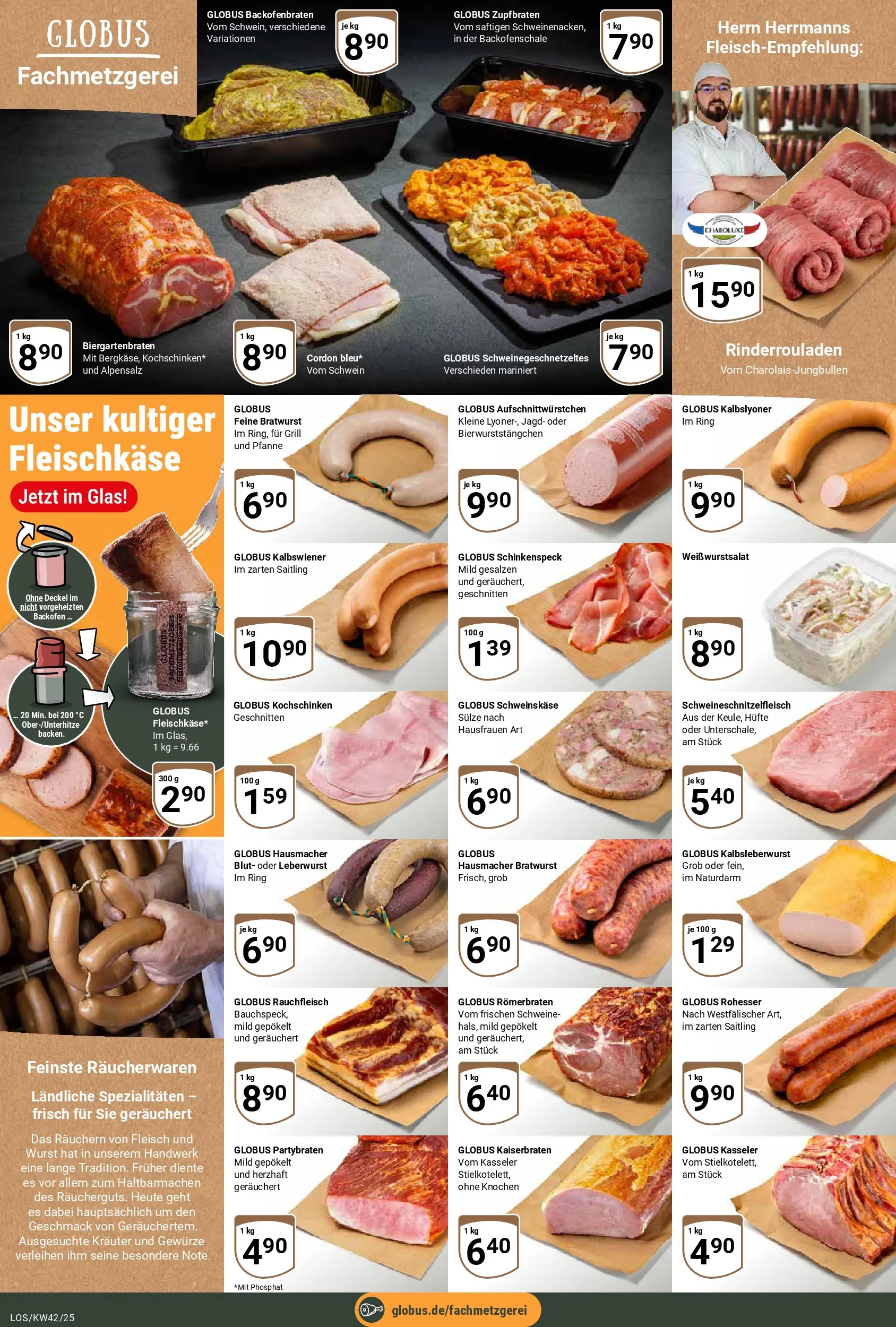Globus prospekt Losheim Am See	 (ab 12.10.2025) » Angebote online | Seite: 10 | Produkte: Bratwurst, Wurst, Backofen, Fleisch