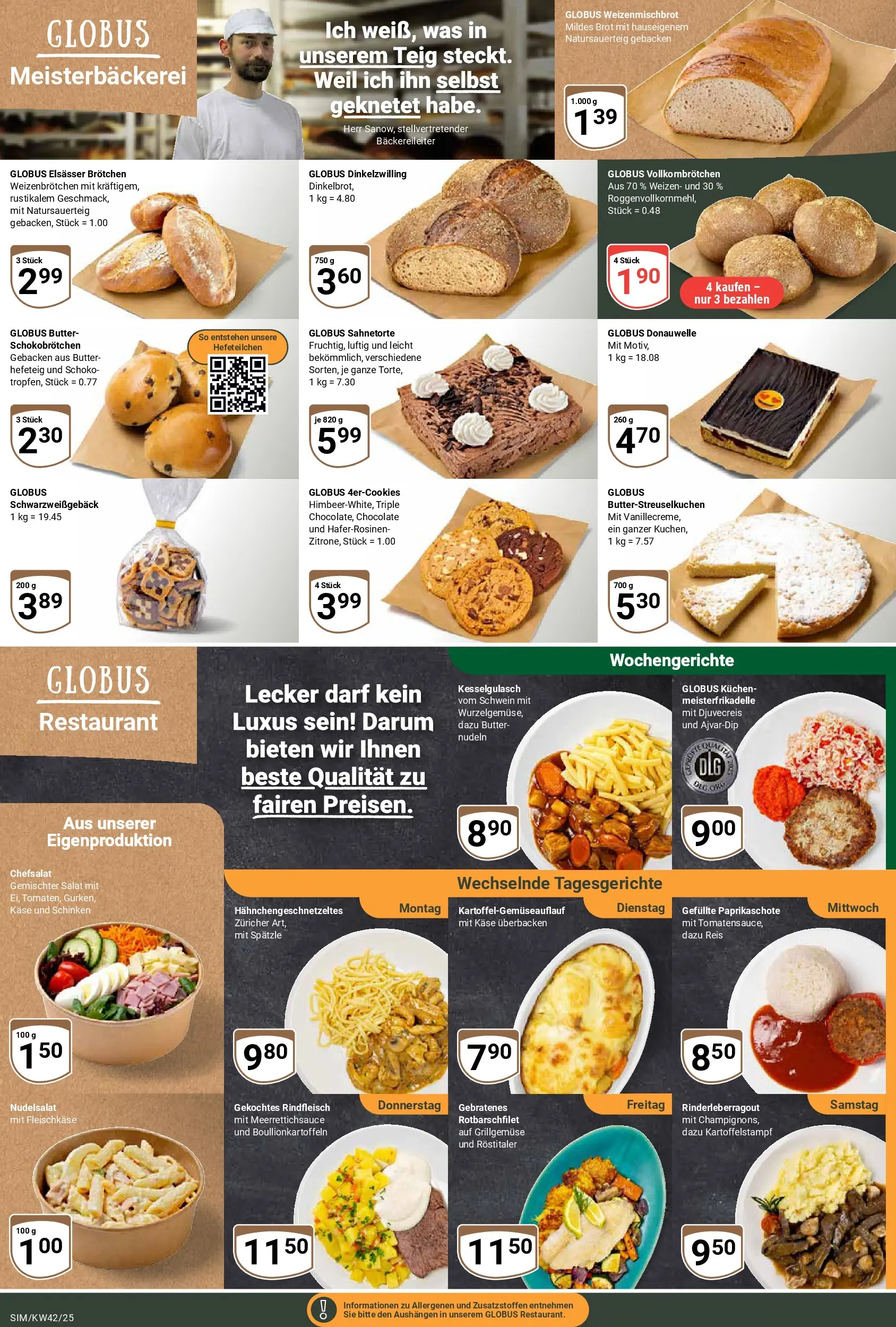 Globus prospekt Simmern	 (ab 12.10.2025) » Angebote online | Seite: 9 | Produkte: Butter, Schinken, Nudeln, Kuchen