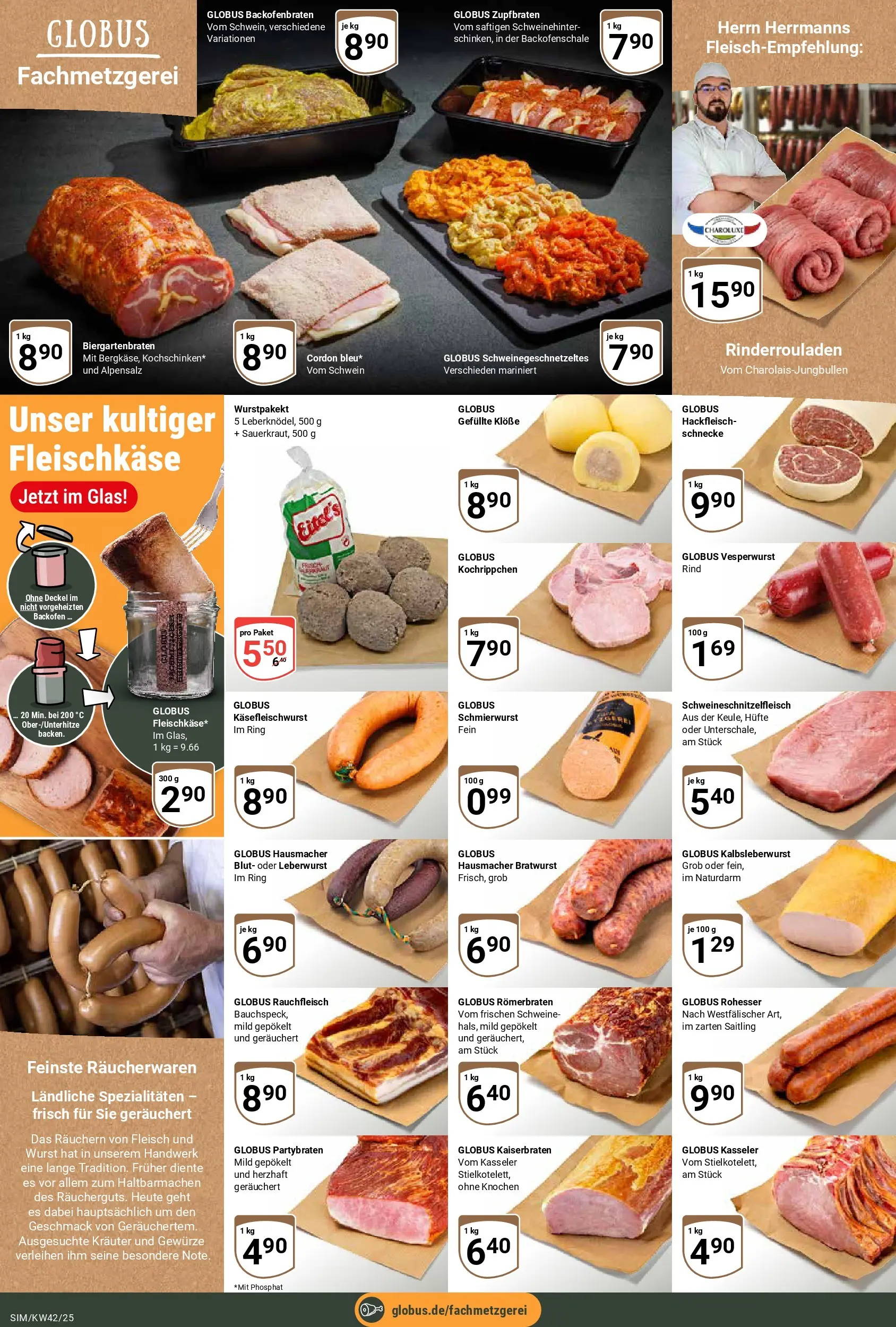 Globus prospekt Simmern	 (ab 12.10.2025) » Angebote online | Seite: 10 | Produkte: Rinderrouladen, Gewürze, Backofen, Fleisch