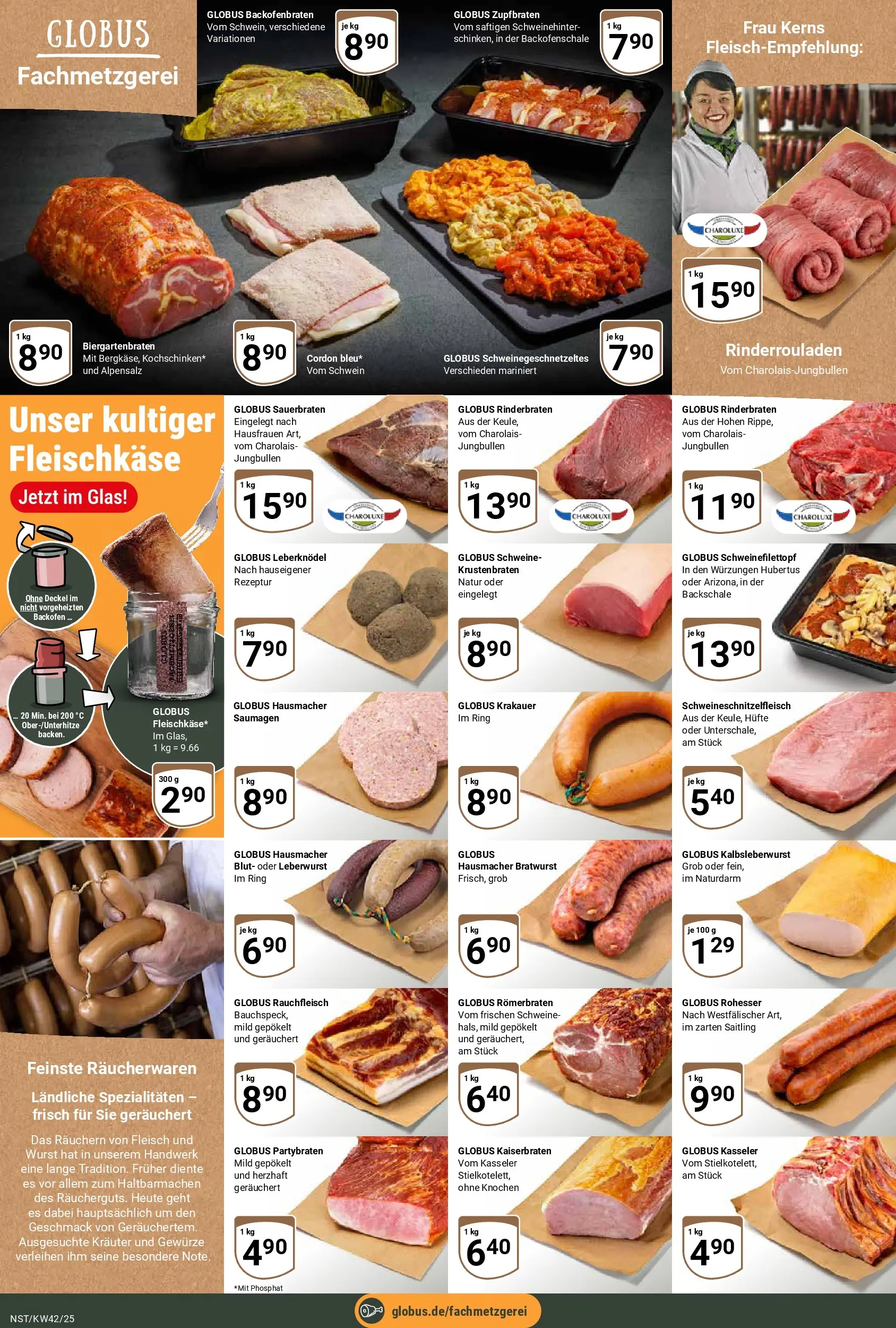 Globus prospekt Neustadt	 (ab 12.10.2025) » Angebote online | Seite: 11 | Produkte: Rinderbraten, Krustenbraten, Wurst, Fleisch