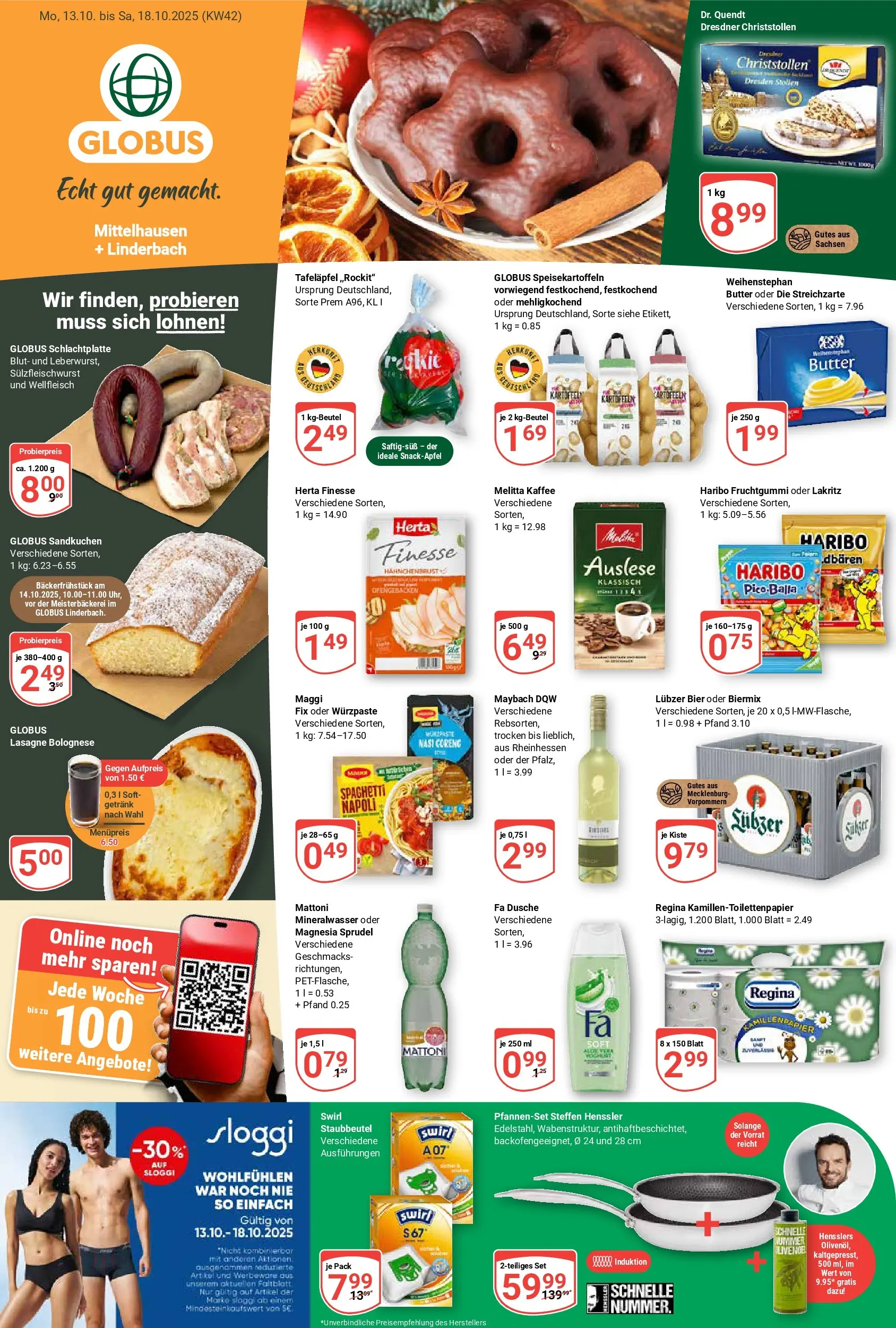 Globus prospekt Mittelhausen	 (ab 12.10.2025) » Angebote online | Seite: 1 | Produkte: Melitta, Melitta kaffee, Dusche, Mineralwasser