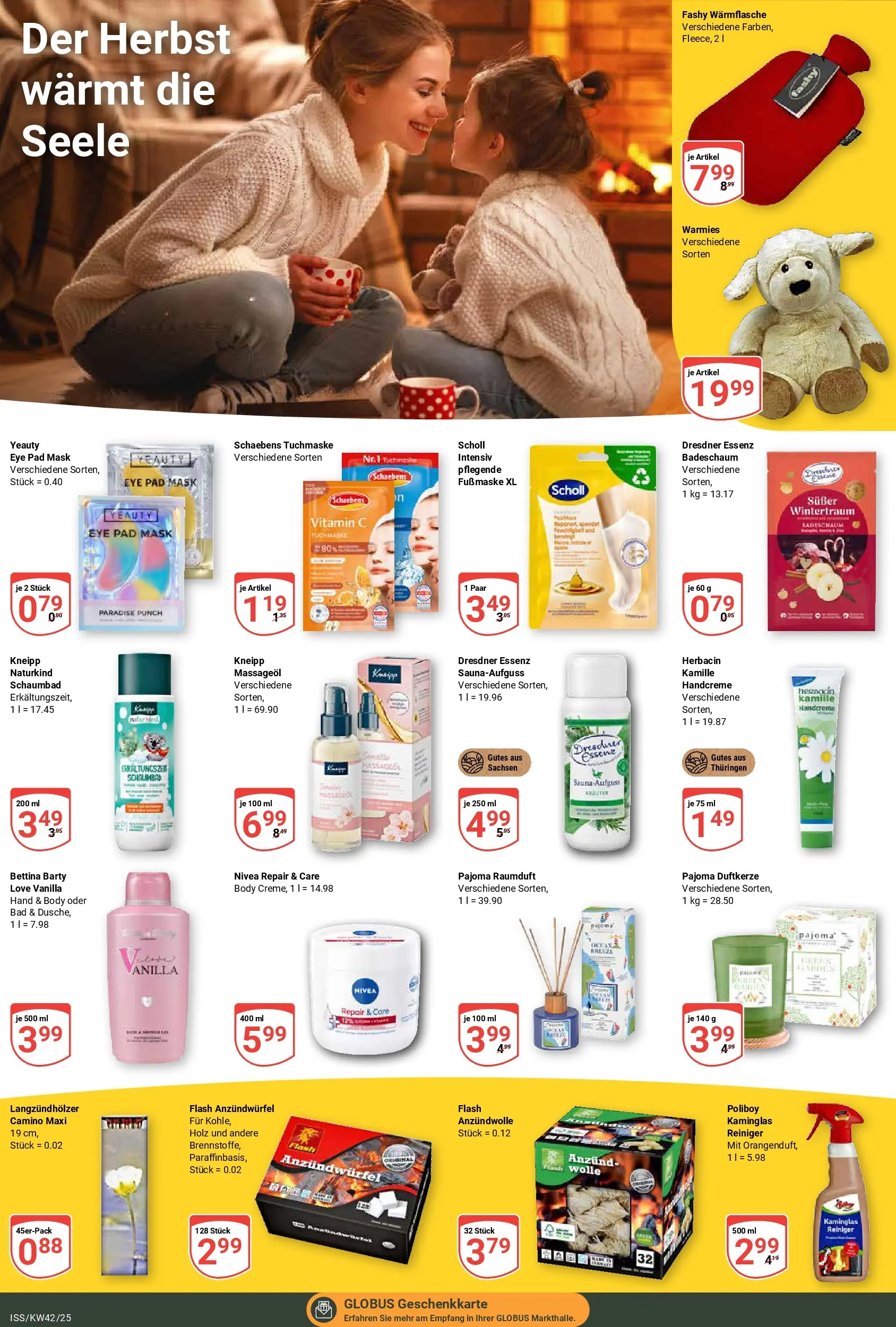 Globus prospekt Isserstedt	 (ab 12.10.2025) » Angebote online | Seite: 18 | Produkte: Handcreme, Badeschaum, Massageöl, Fußmaske