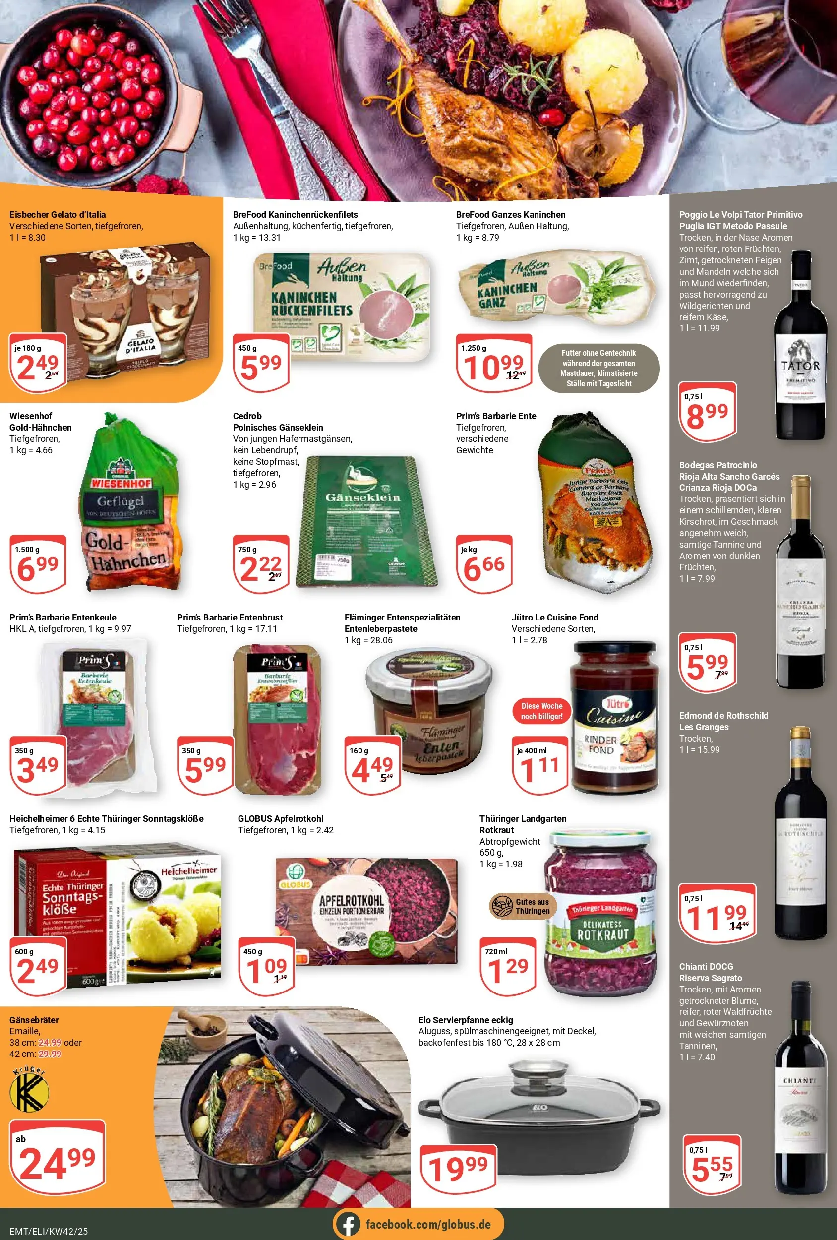 Globus prospekt Mittelhausen	 (ab 12.10.2025) » Angebote online | Seite: 11 | Produkte: Hahnchen, Kaninchen, Mandeln, Ente
