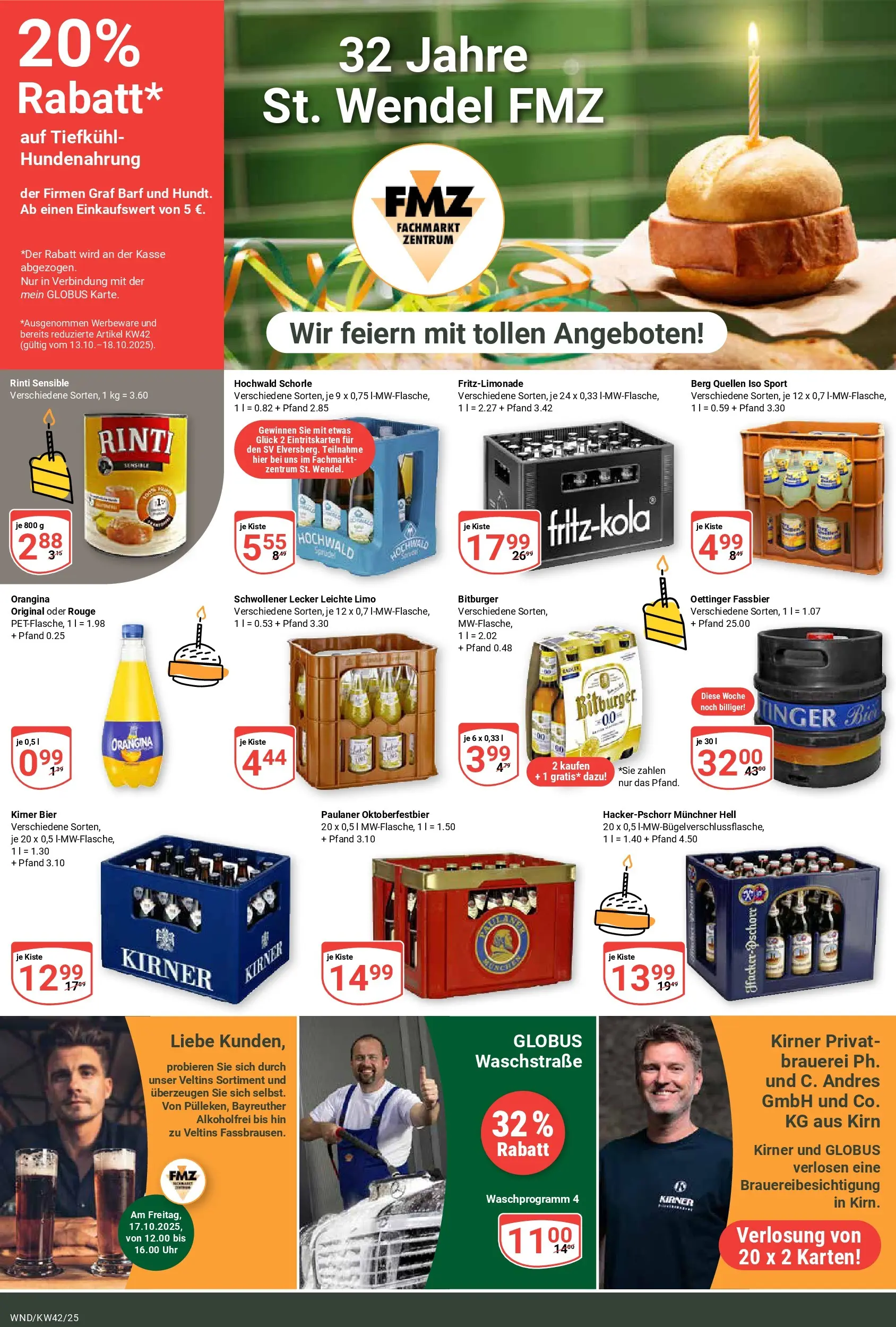 Globus prospekt St. Wendel	 (ab 12.10.2025) » Angebote online | Seite: 18 | Produkte: Bitburger, Bier, Burger, Uhr