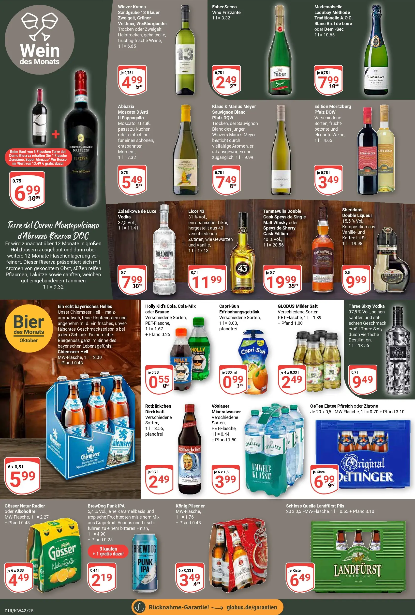 Globus prospekt Duisburg	 (ab 12.10.2025) » Angebote online | Seite: 17 | Produkte: Whisky, Konig pilsener, Radler, Pfirsich