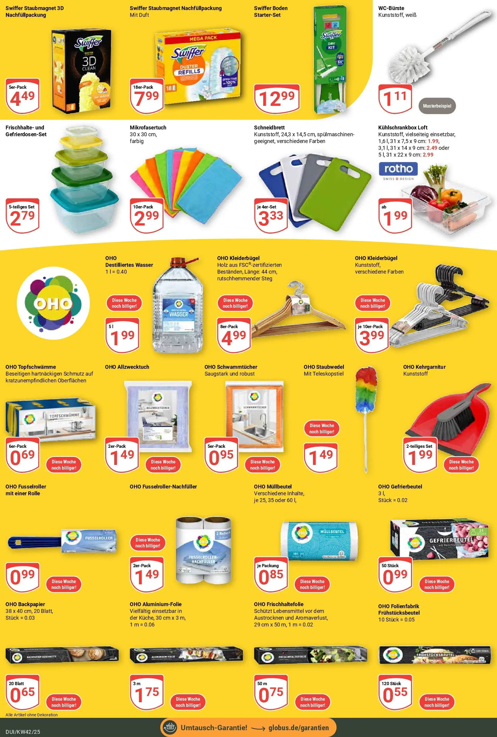 Globus prospekt Duisburg	 (ab 12.10.2025) » Angebote online | Seite: 18 | Produkte: Kleiderbügel, Duft, Wasser, Swiffer
