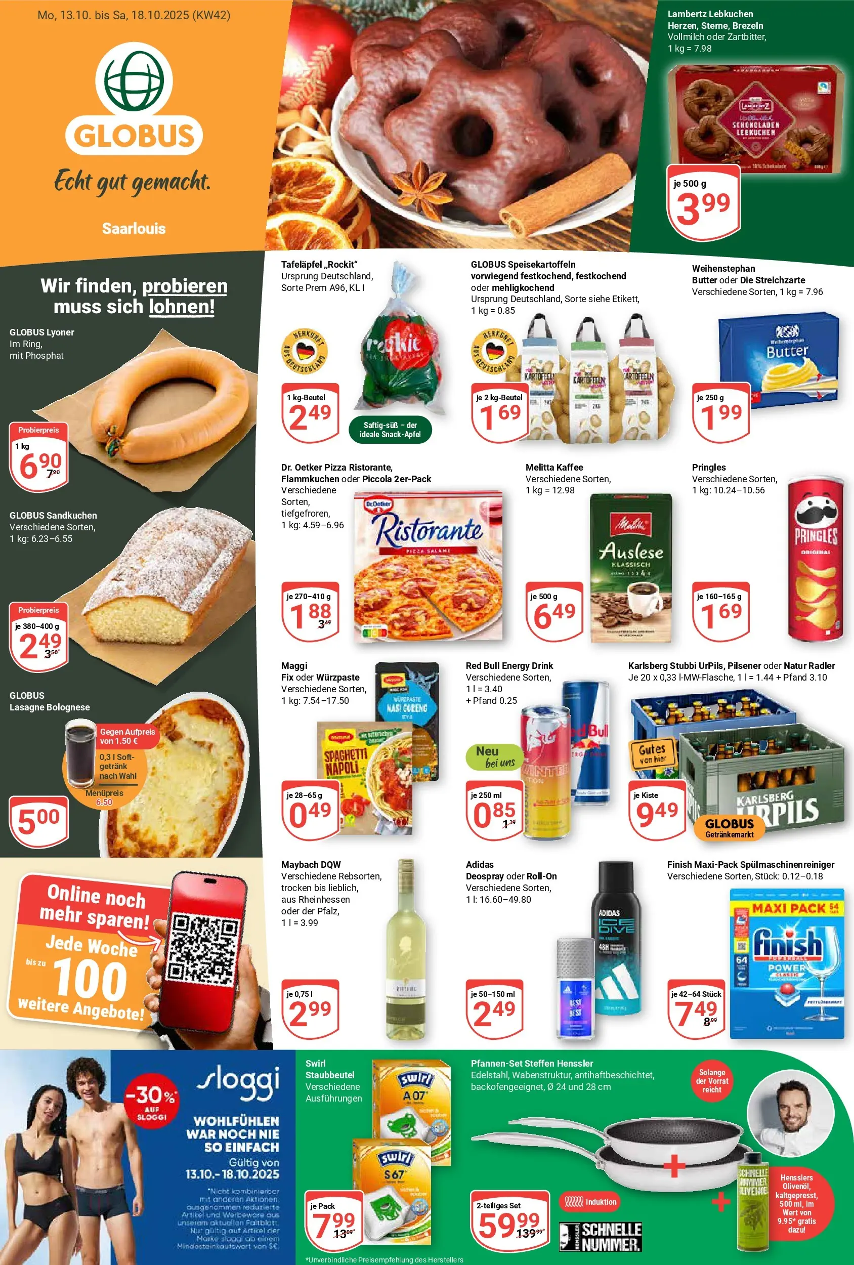 Globus prospekt Saarlouis	 (ab 12.10.2025) » Angebote online | Seite: 1 | Produkte: Melitta kaffee, Deospray, Pizza, Pringles