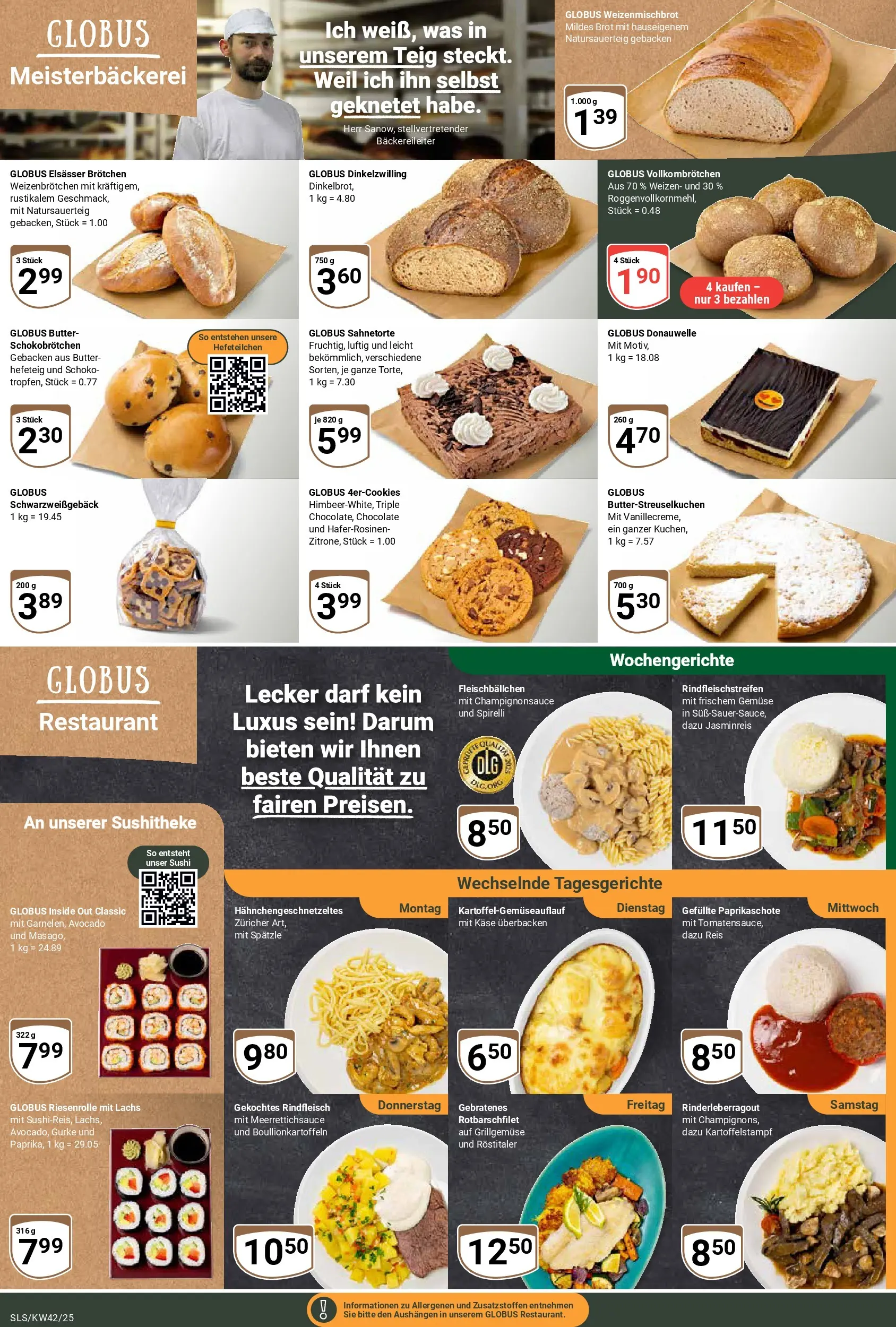 Globus prospekt Saarlouis	 (ab 12.10.2025) » Angebote online | Seite: 9 | Produkte: Butter, Avocado, Lachs, Brot