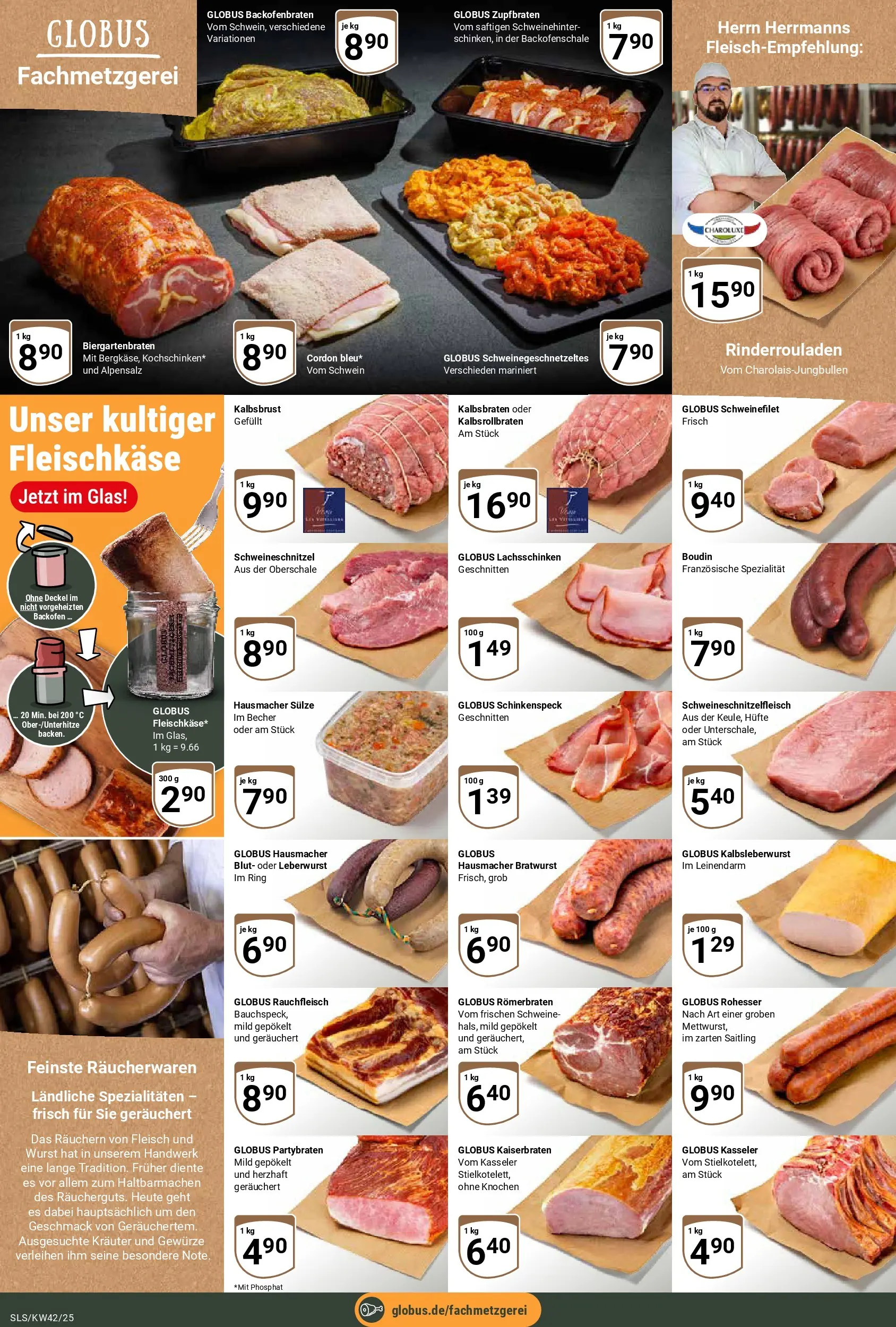 Globus prospekt Saarlouis	 (ab 12.10.2025) » Angebote online | Seite: 10 | Produkte: Rinderrouladen, Schweinefilet, Gewürze, Fleisch