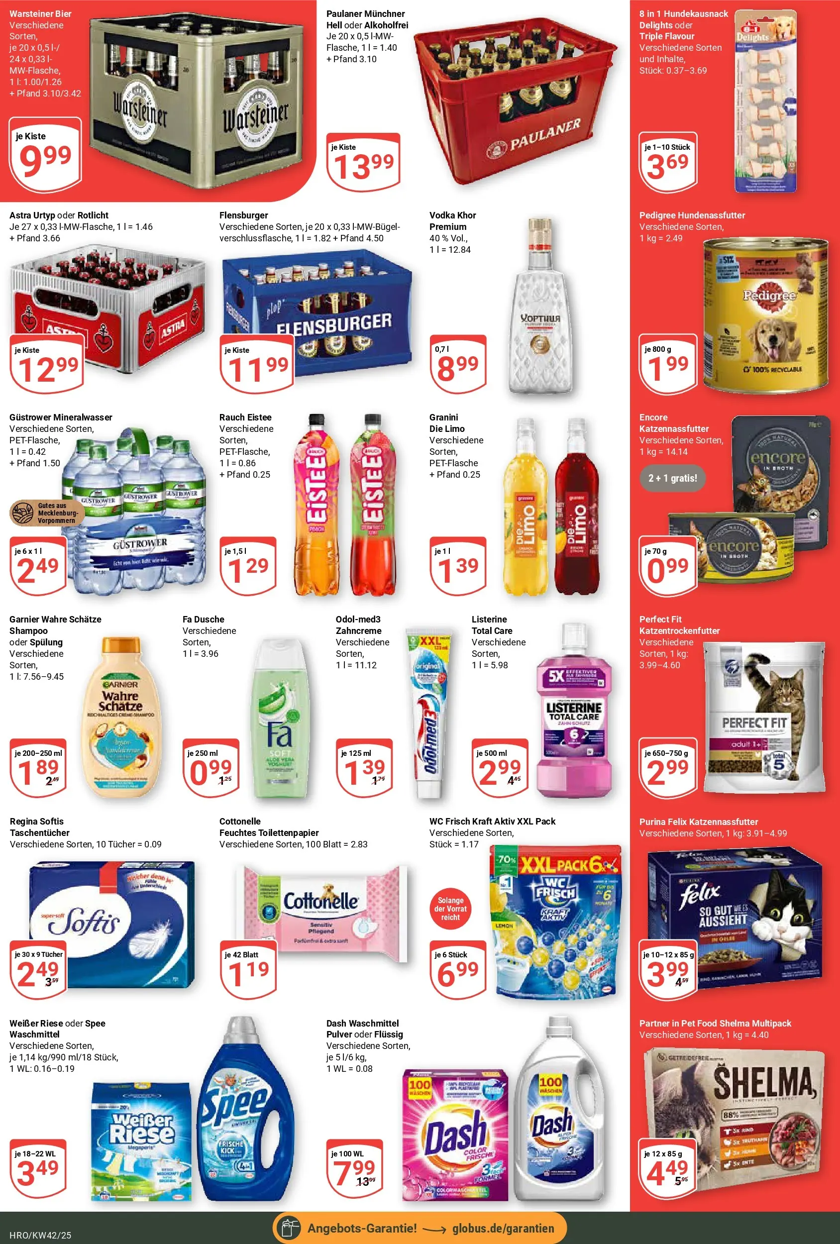 Globus prospekt Rostock	 (ab 12.10.2025) » Angebote online | Seite: 6 | Produkte: Bier, Dusche, Flensburger, Waschmittel