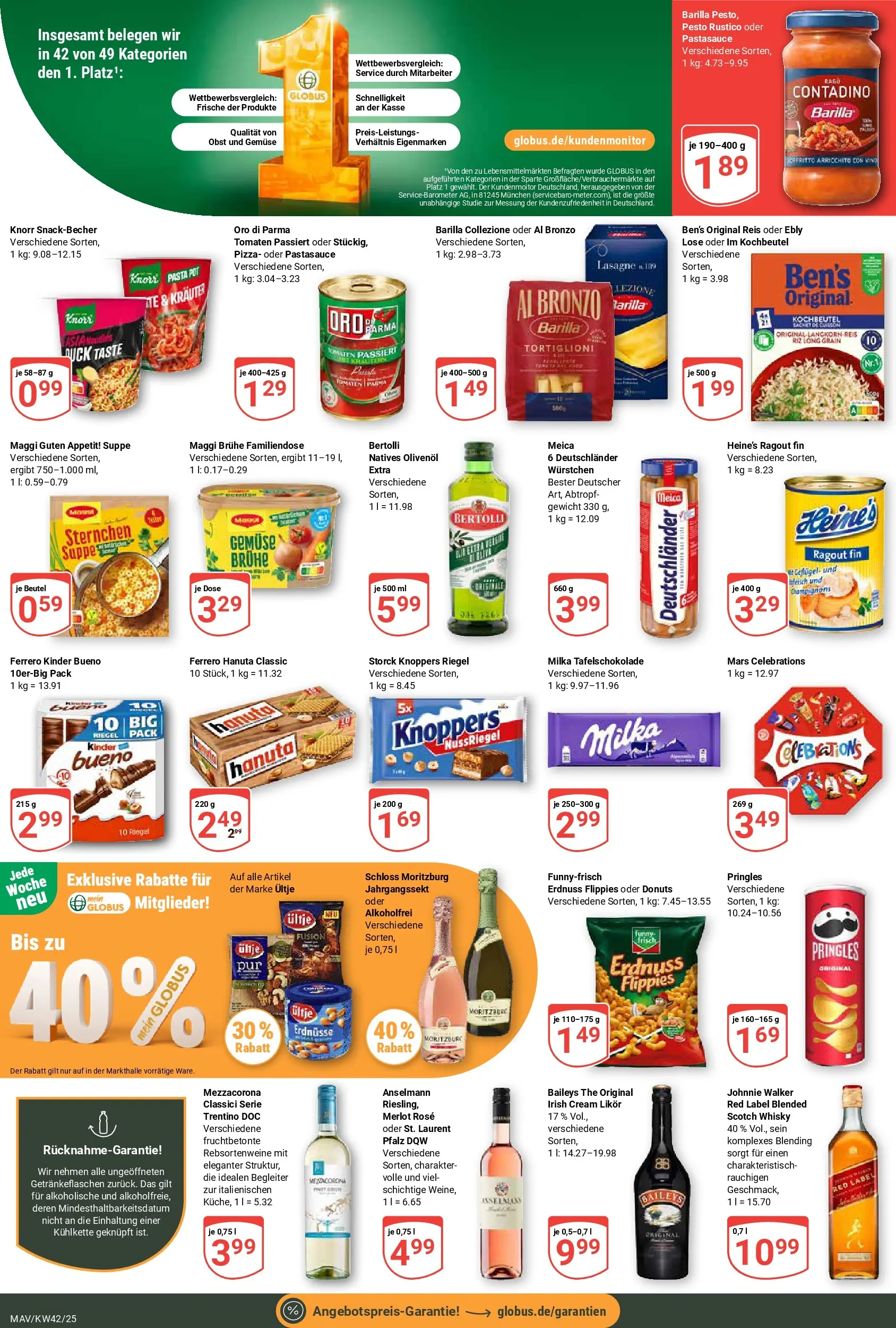 Globus prospekt Mannheim	 (ab 12.10.2025) » Angebote online | Seite: 4 | Produkte: Whisky, Likör, Milka, Reis