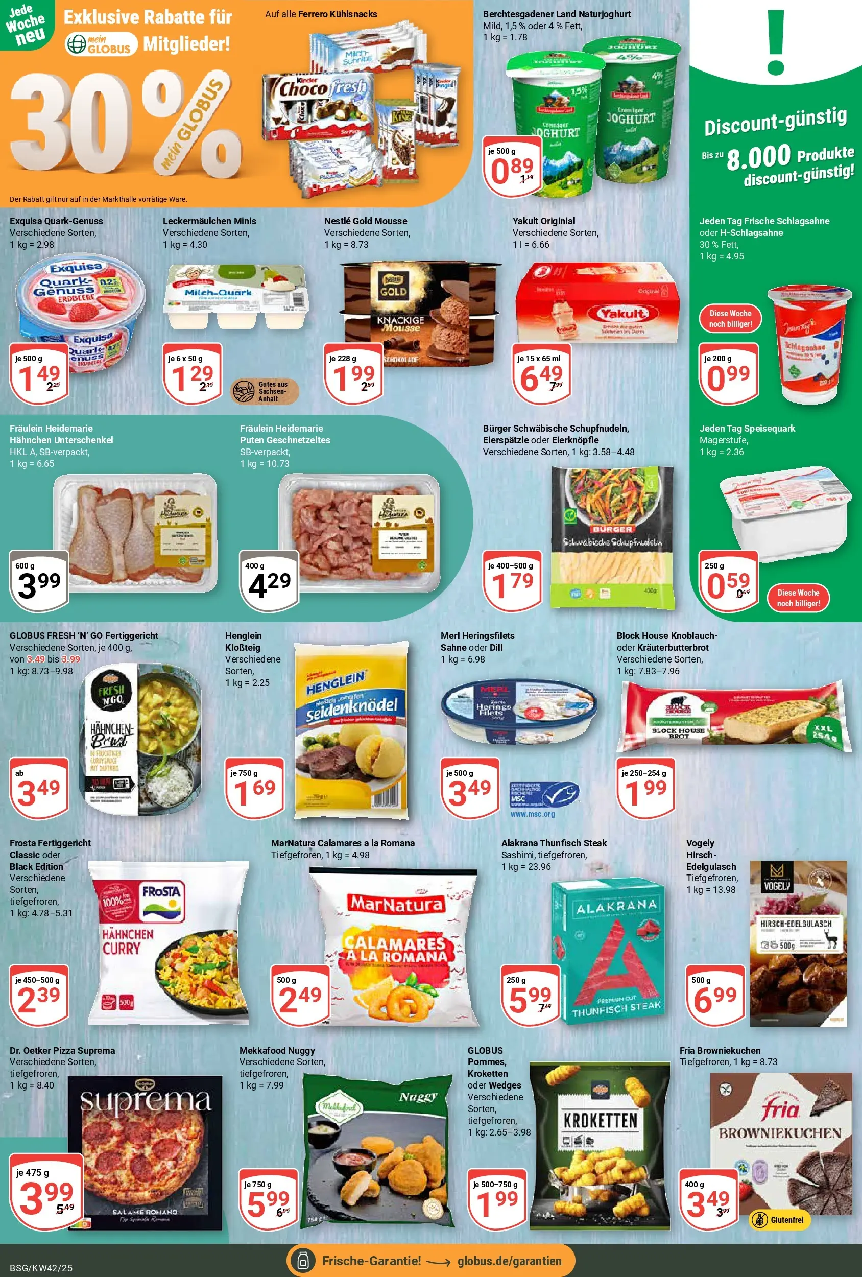 Globus prospekt Braunschweig	 (ab 12.10.2025) » Angebote online | Seite: 12 | Produkte: Quark, Thunfisch, Burger, Frosta