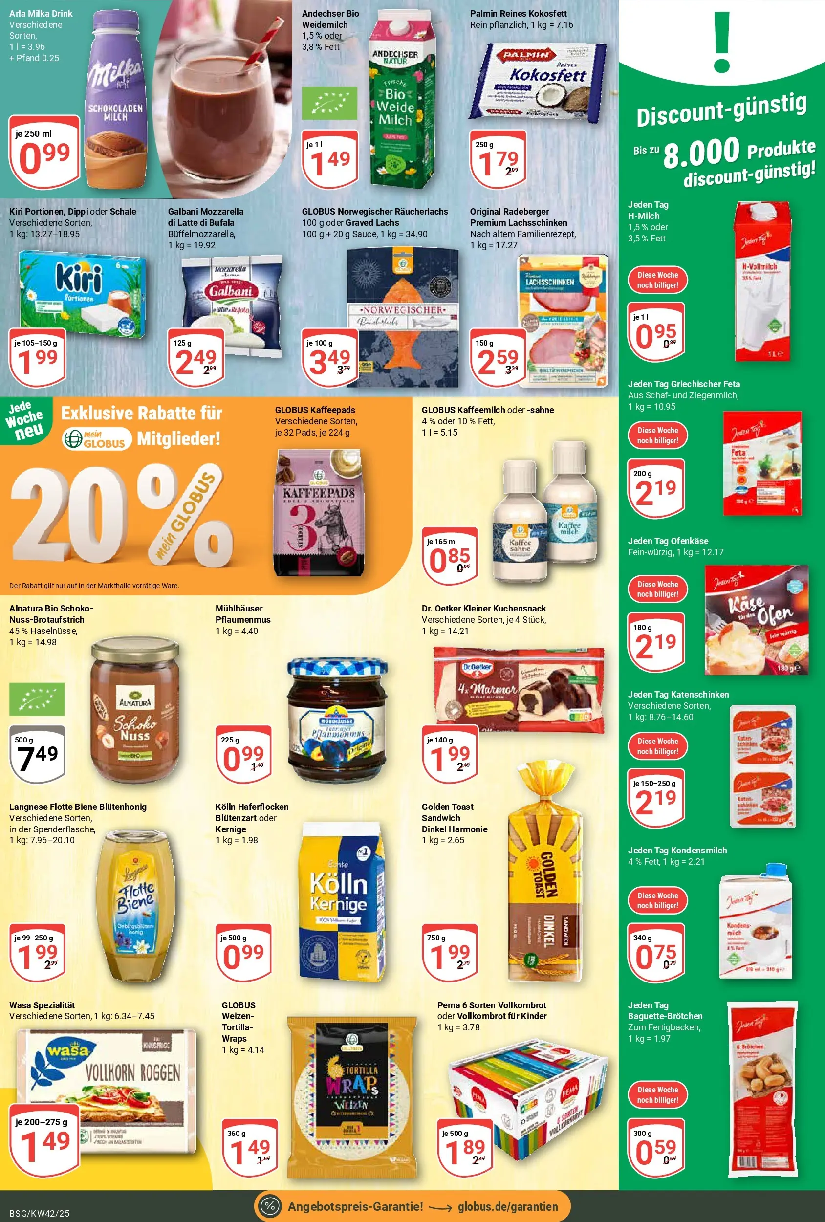 Globus prospekt Braunschweig	 (ab 12.10.2025) » Angebote online | Seite: 13 | Produkte: Kaffeepads, Toast, Milka, Lachs