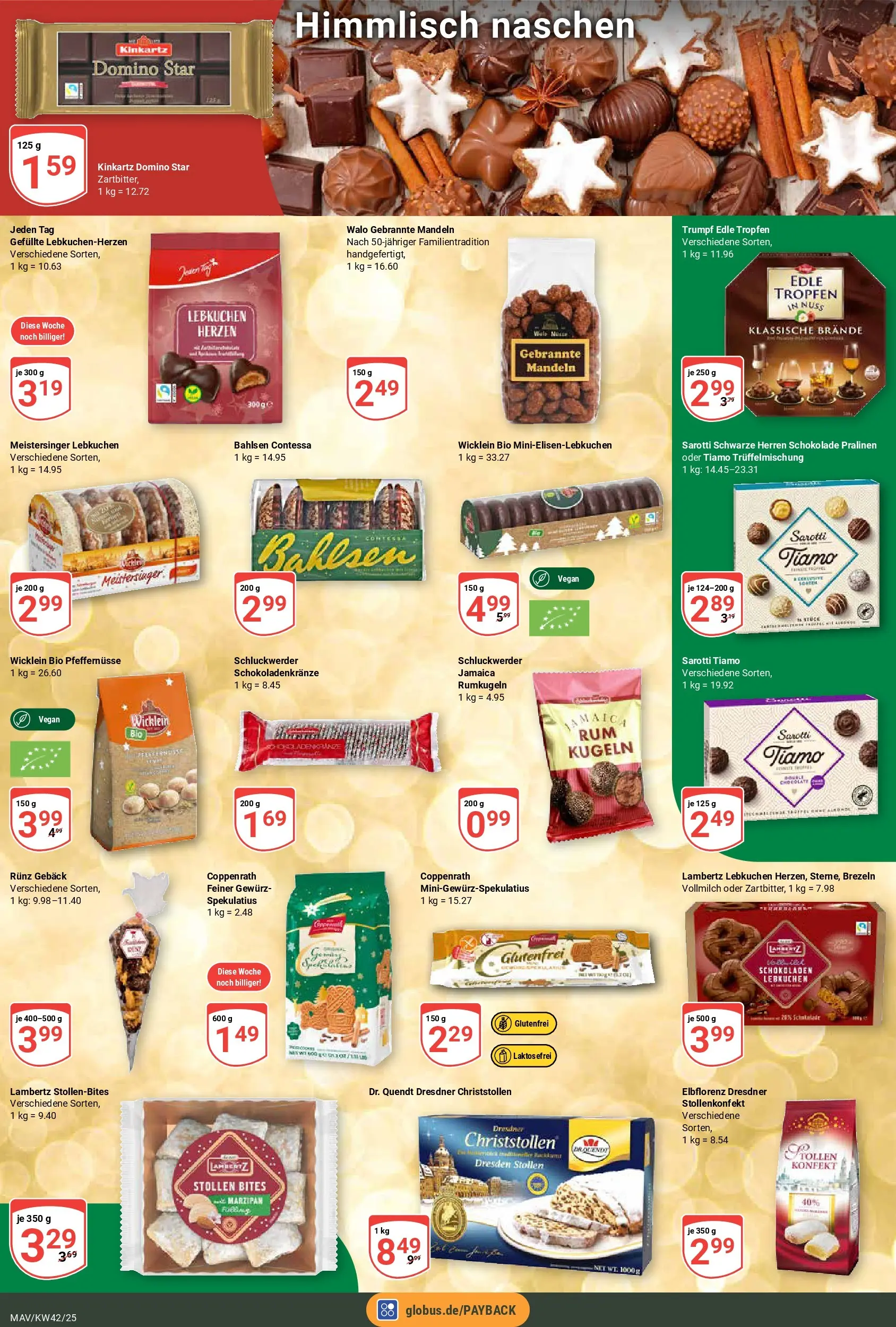 Globus prospekt Mannheim	 (ab 12.10.2025) » Angebote online | Seite: 14 | Produkte: Schokolade, Mandeln, Rumkugeln