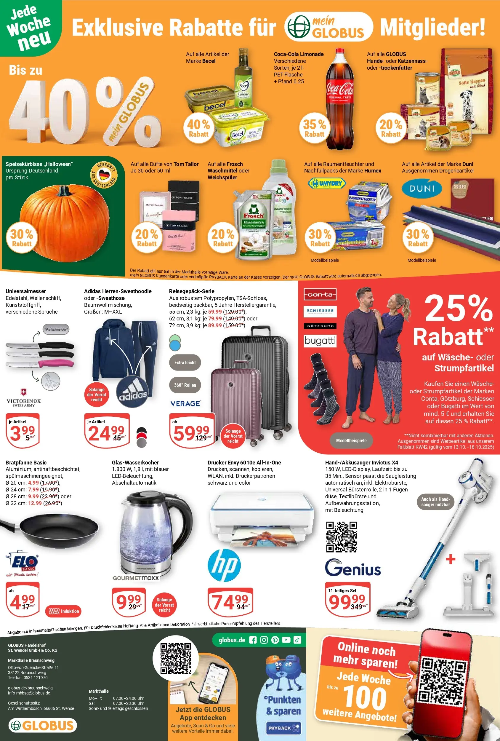 Globus prospekt Braunschweig	 (ab 12.10.2025) » Angebote online | Seite: 23 | Produkte: Sweathose, Coca cola, Limonade, Telefon