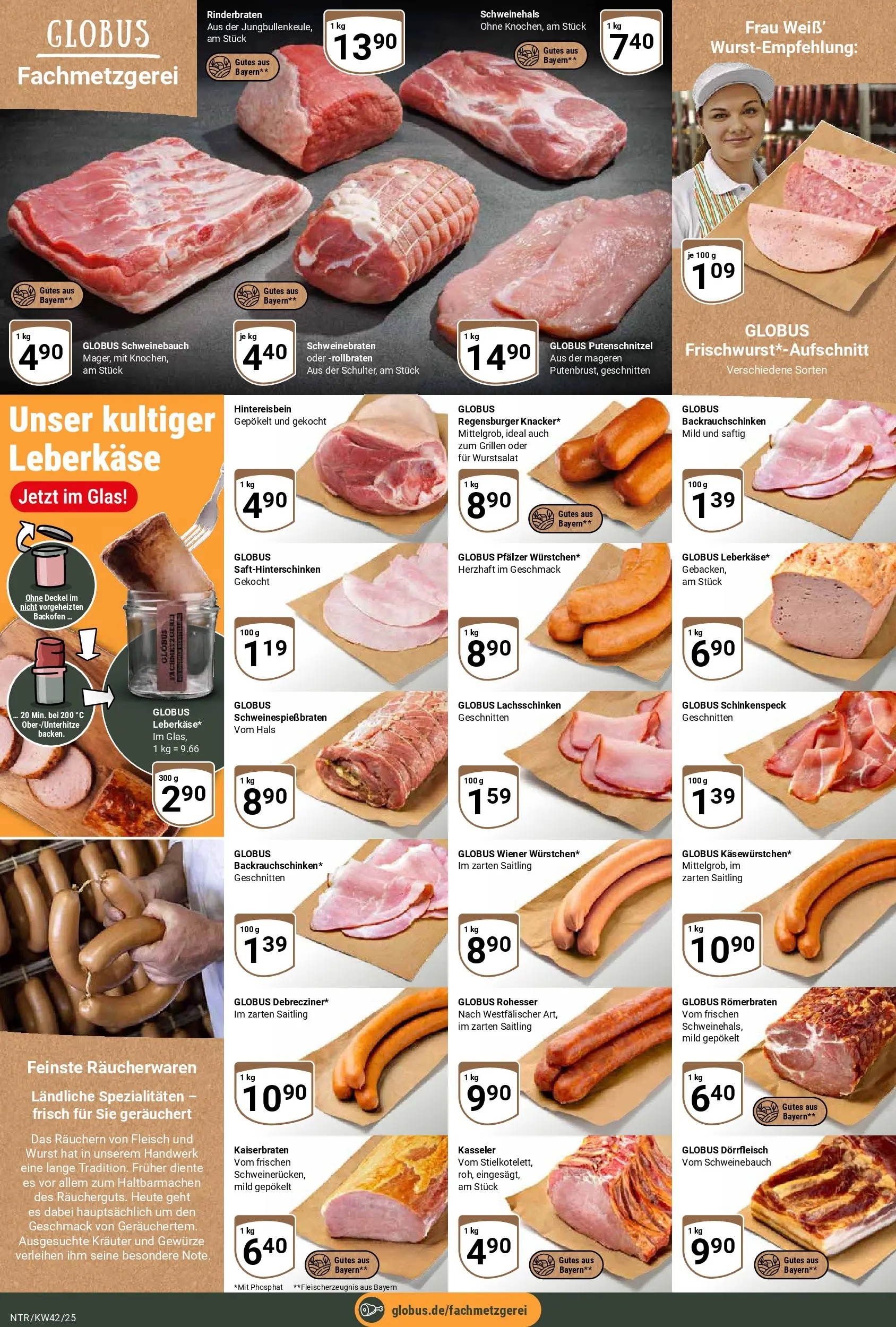 Globus prospekt Neutraubling	 (ab 12.10.2025) » Angebote online | Seite: 9 | Produkte: Rinderbraten, Wurst, Backofen, Leberkase