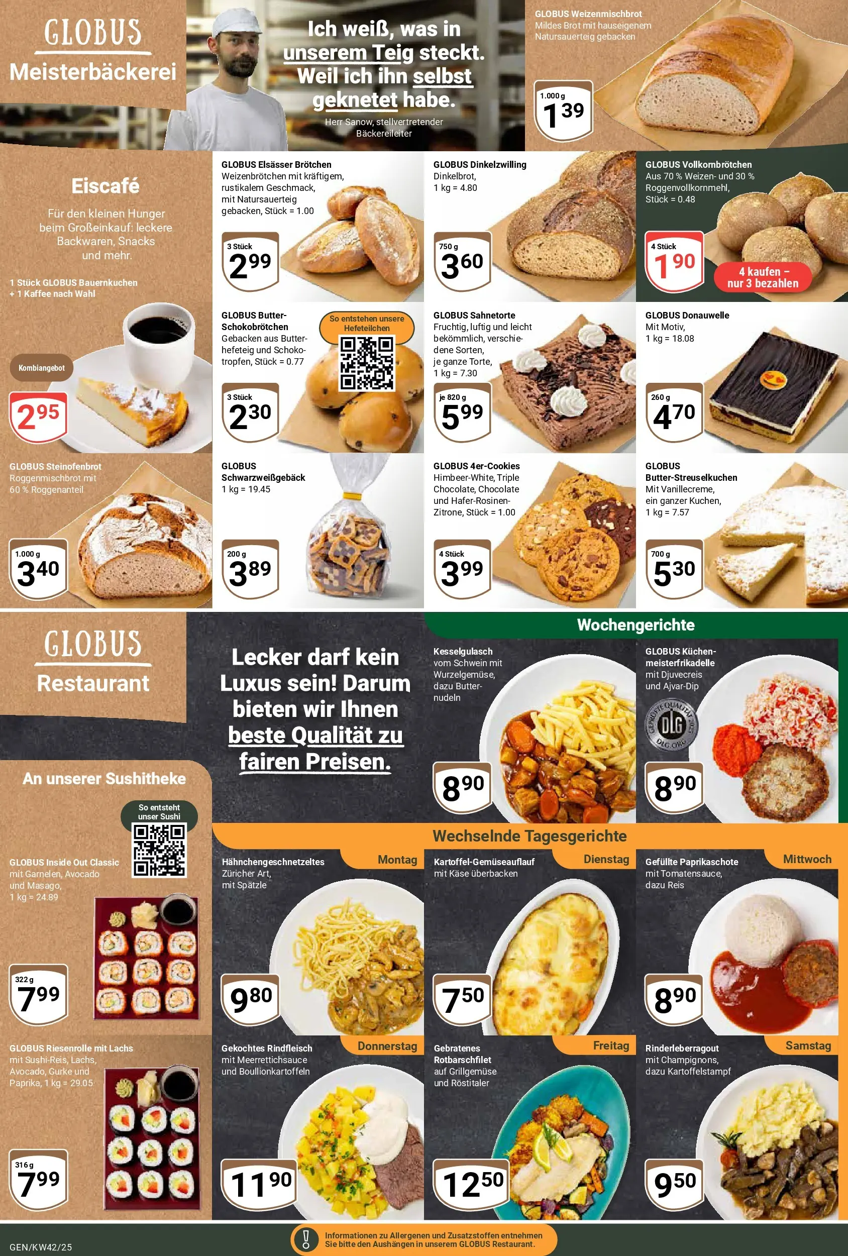 Globus prospekt Gensingen	 (ab 12.10.2025) » Angebote online | Seite: 9 | Produkte: Käse, Lachs, Brot, Nudeln