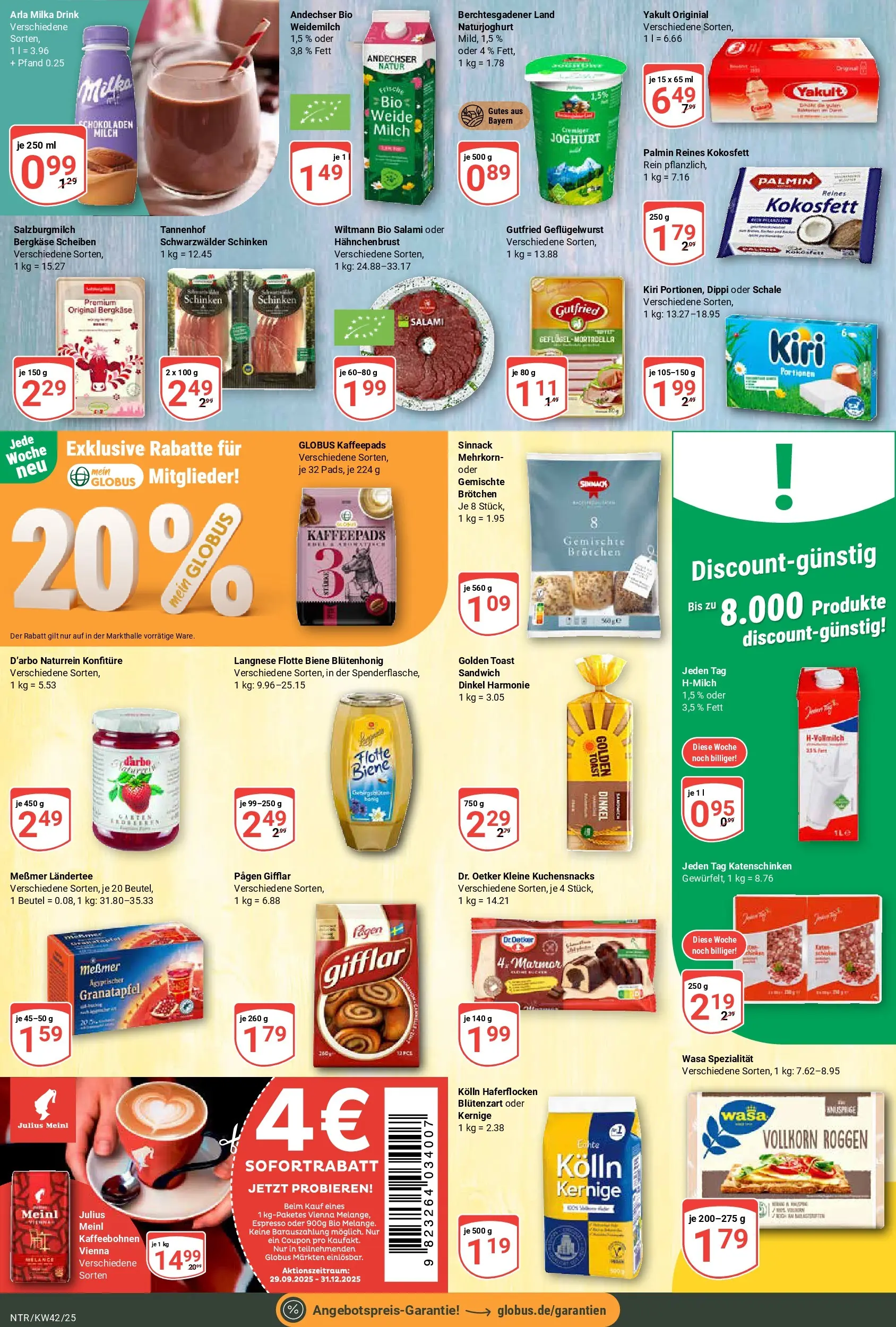 Globus prospekt Neutraubling	 (ab 12.10.2025) » Angebote online | Seite: 12 | Produkte: Kolln haferflocken, Messmer, Milka, Schinken