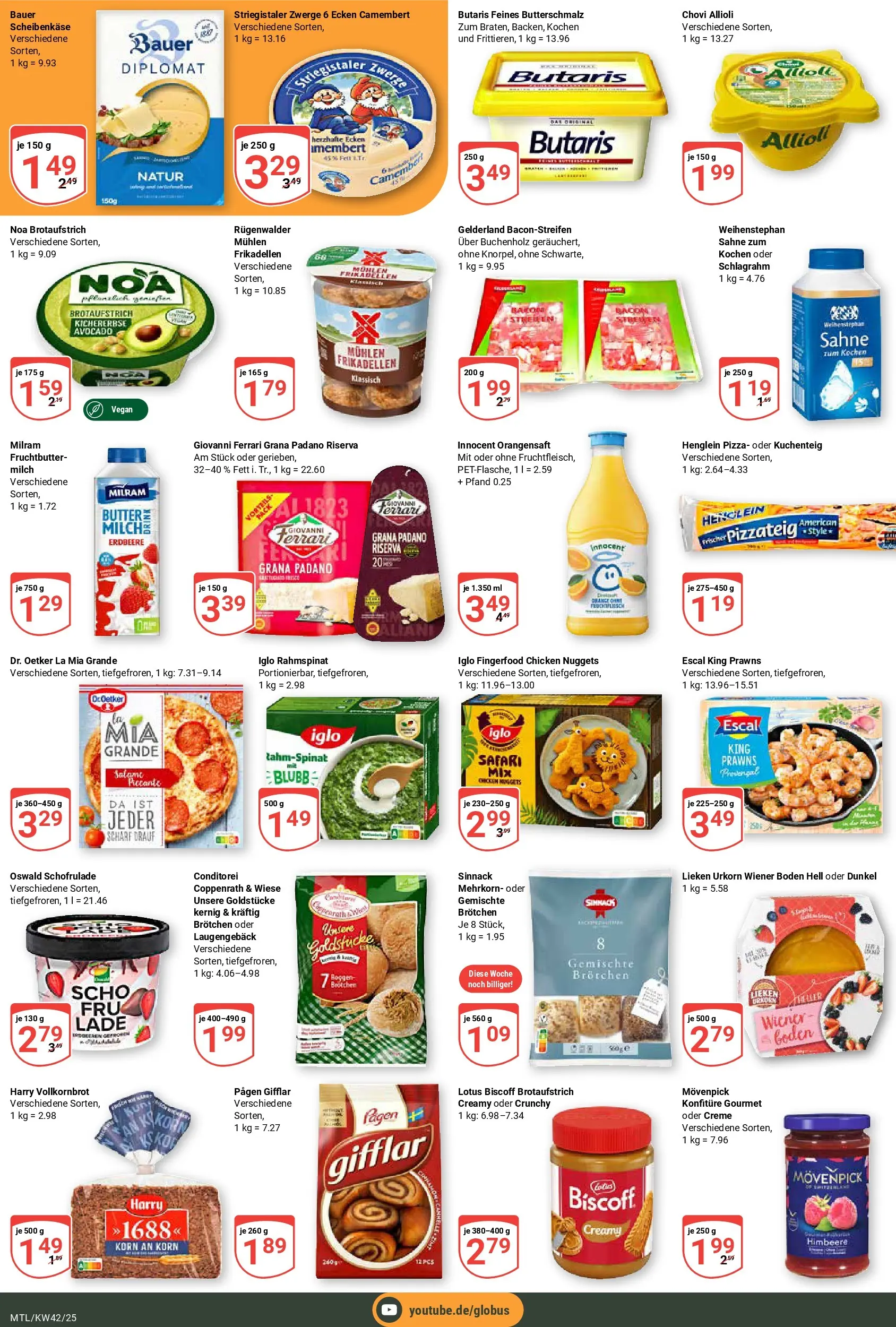 Globus prospekt Maintal-Dörnigheim	 (ab 12.10.2025) » Angebote online | Seite: 3 | Produkte: Butterschmalz, Iglo, Milram, Himbeere