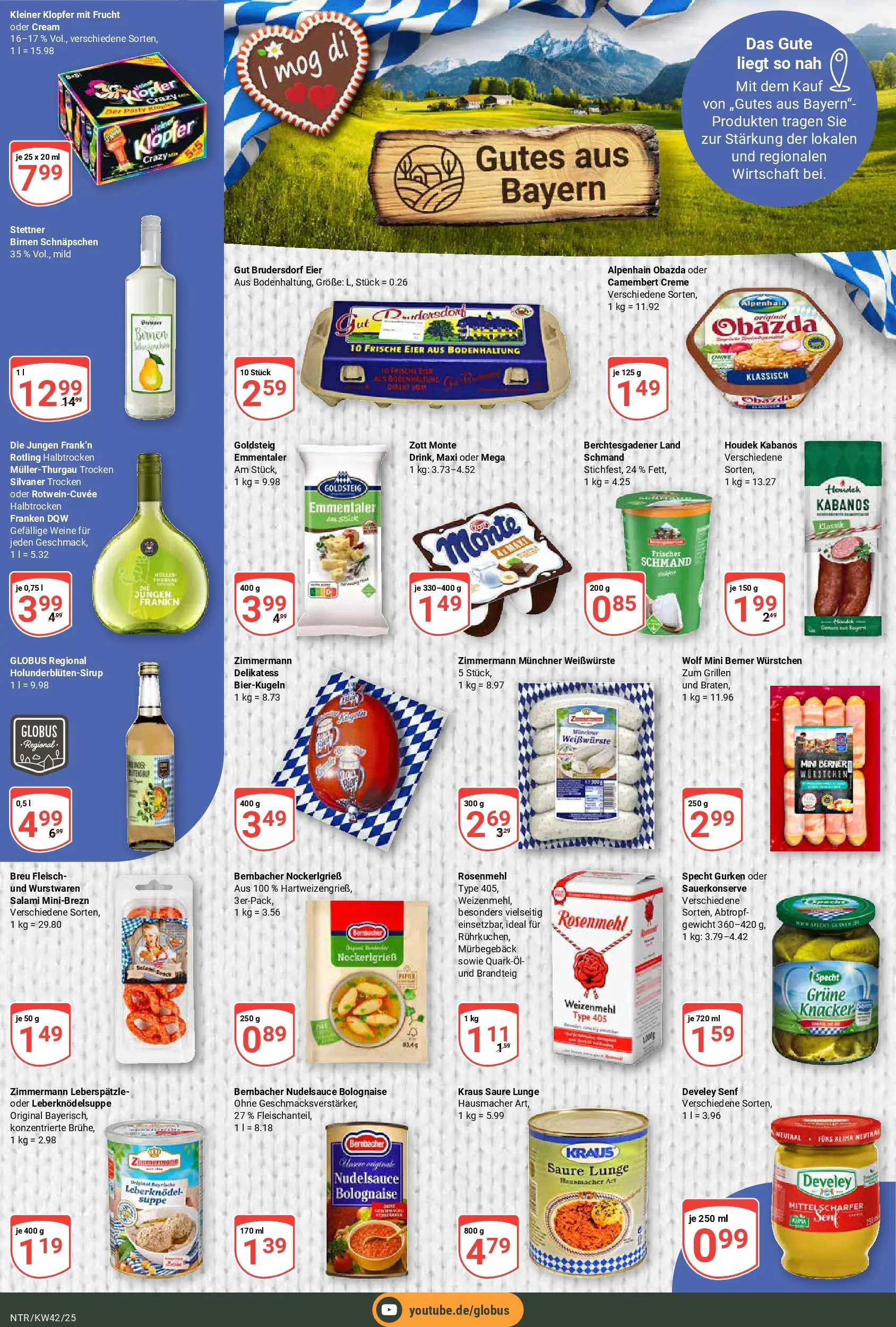 Globus prospekt Neutraubling	 (ab 12.10.2025) » Angebote online | Seite: 15 | Produkte: Eier, Creme, Salami, Fleisch