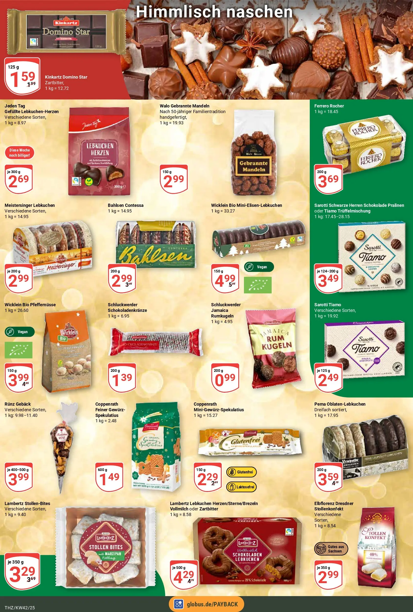 Globus prospekt Zeitz	 (ab 12.10.2025) » Angebote online | Seite: 6 | Produkte: Ferrero rocher, Schokolade, Mandeln, Rumkugeln