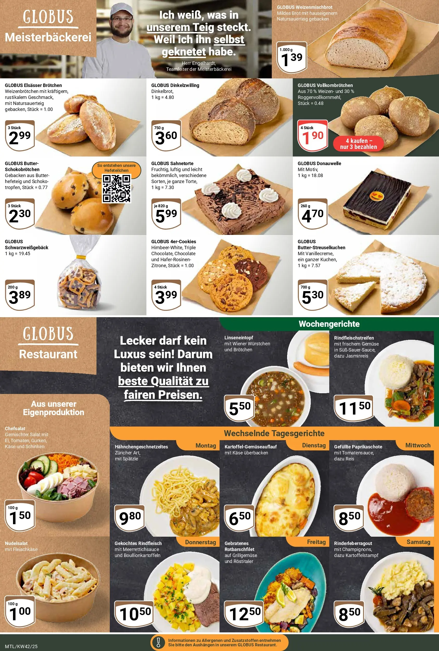 Globus prospekt Maintal-Dörnigheim	 (ab 12.10.2025) » Angebote online | Seite: 7 | Produkte: Wiener wurstchen, Butter, Gemüse, Salat